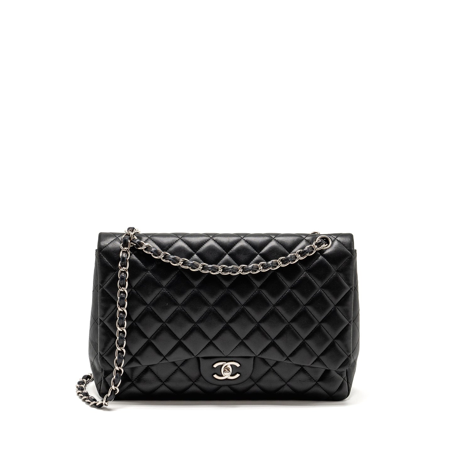 Chanel maxi classic single flap bag lambskin black