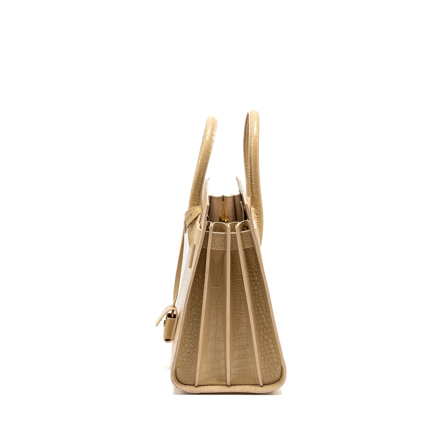 Saint Laurent /Ysl Sac De Jour Crocodile-Embossed Calfskin Beige