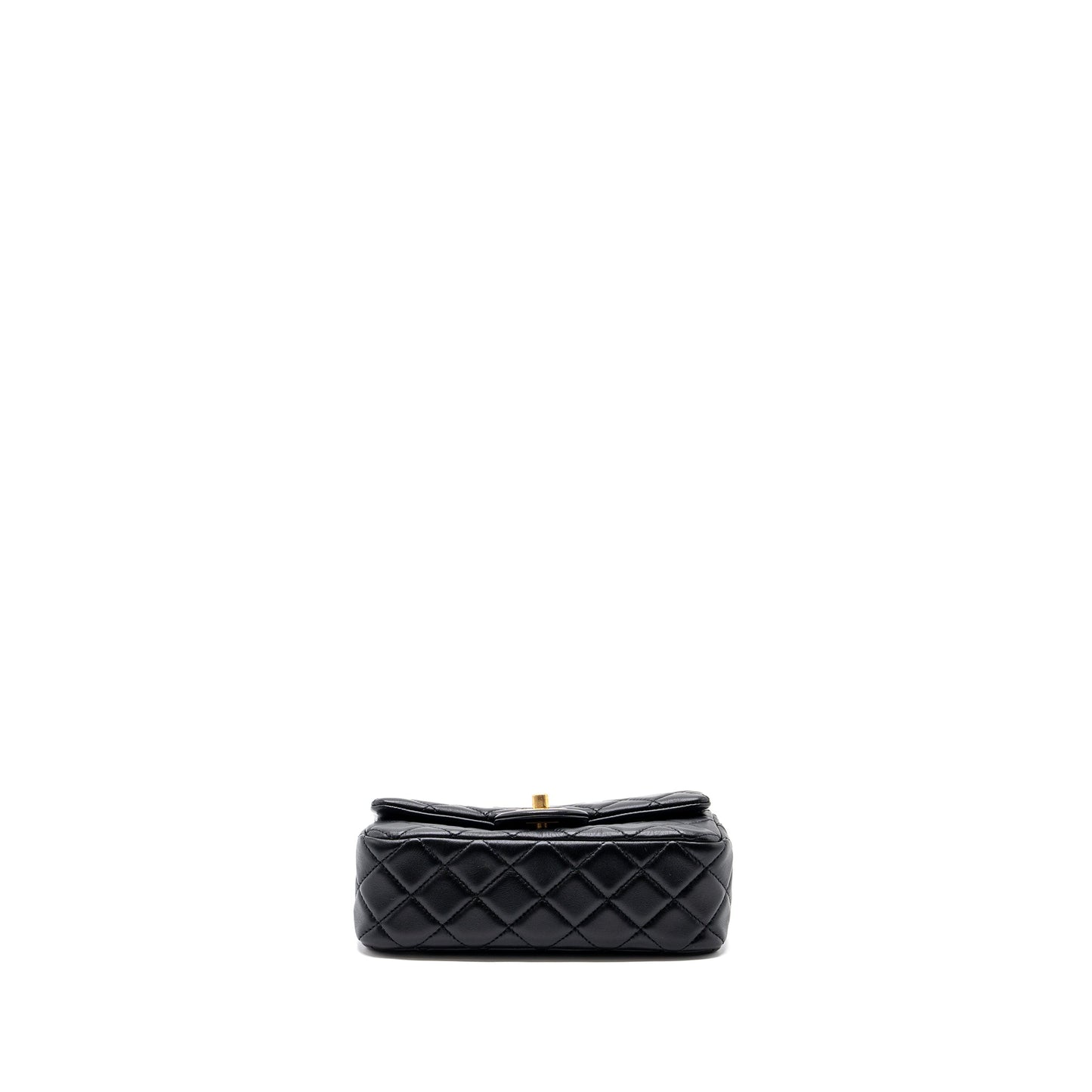 Chanel Pearl Crush Mini Rectangular Flap Bag Lambskin Black
