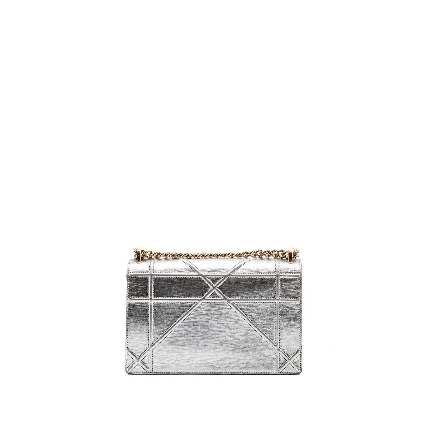 Dior Diorama Purse Goatskin Metallic Silver