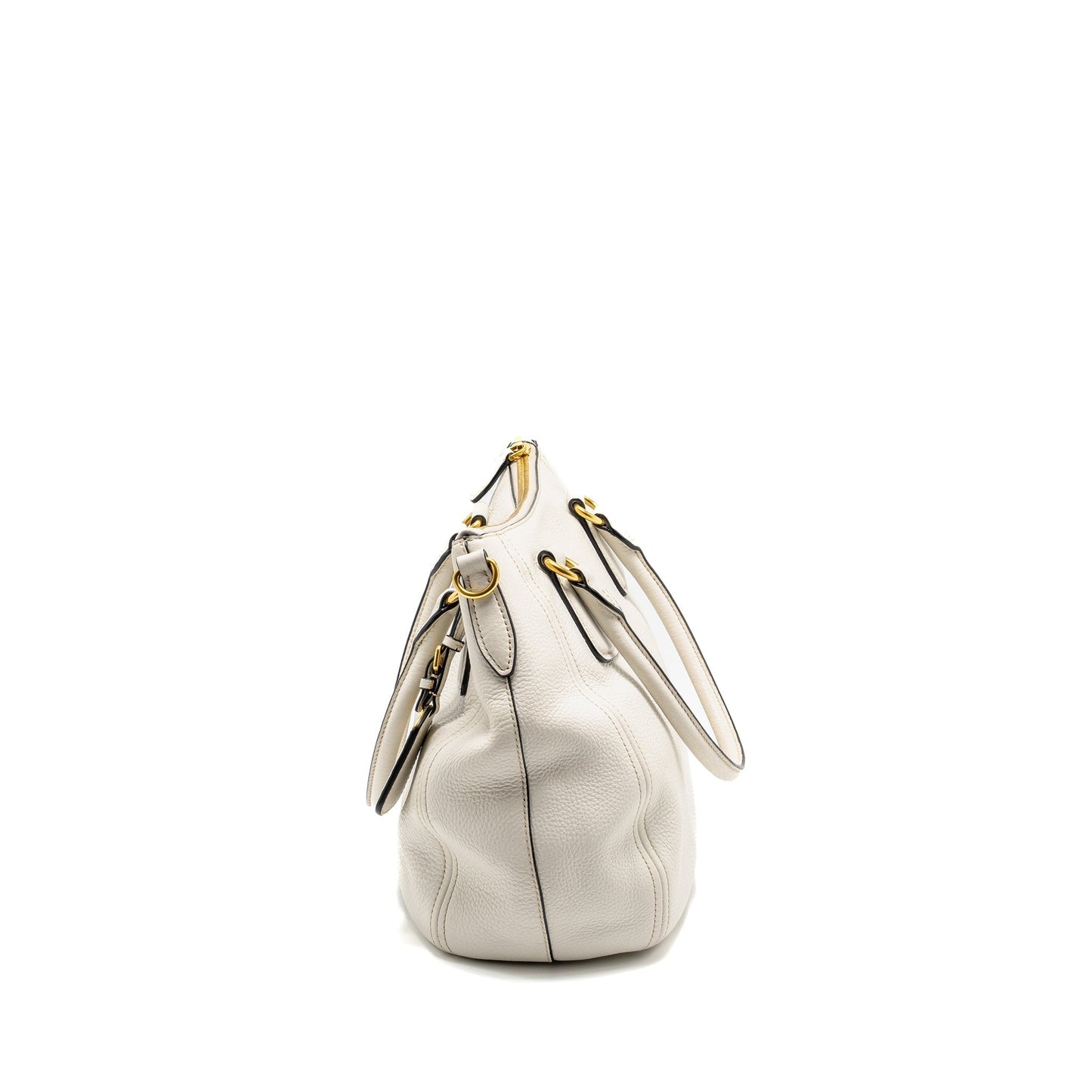 Prada Vitello Daino Purse Leather White