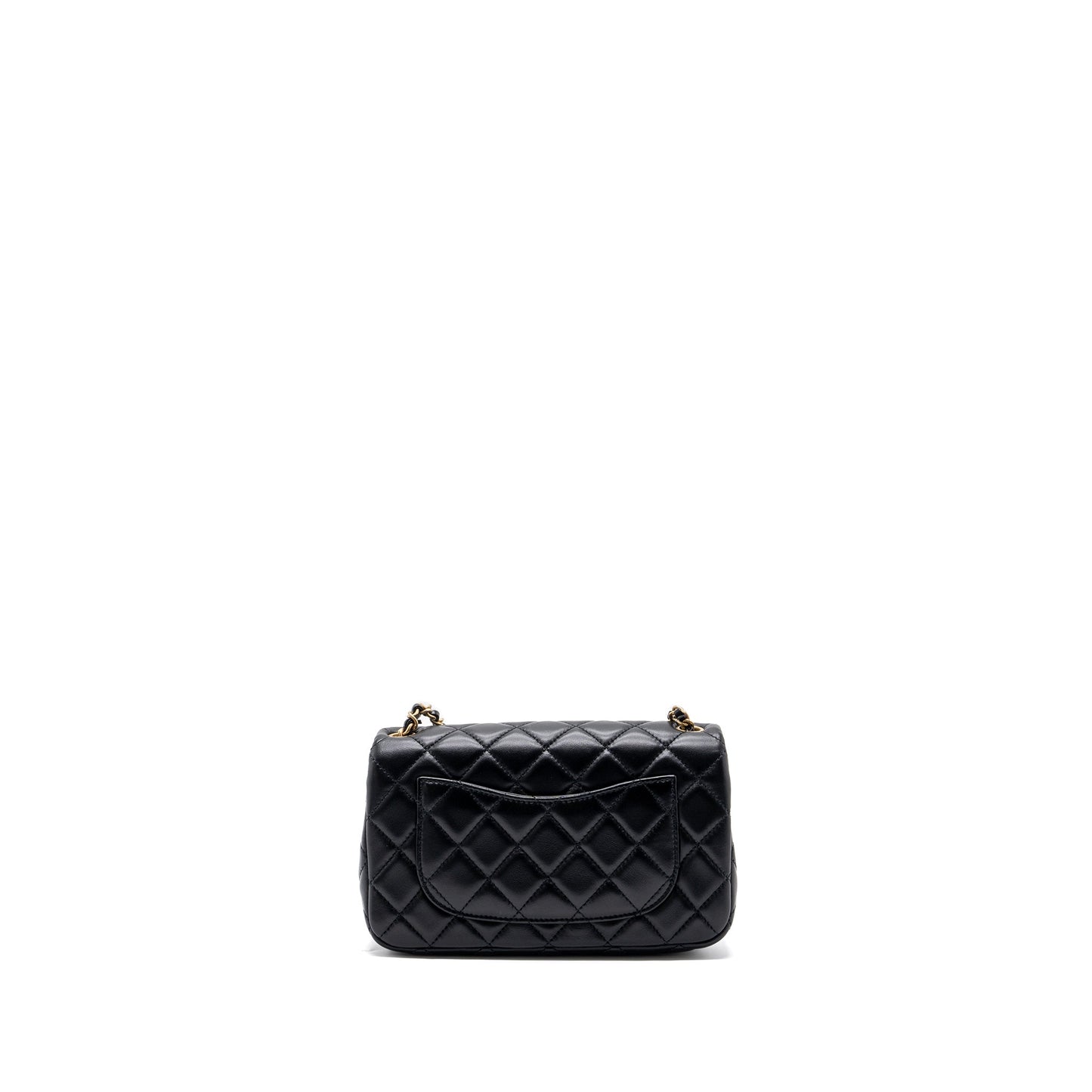 Chanel Pearl Crush Mini Rectangular Flap Bag Lambskin Black