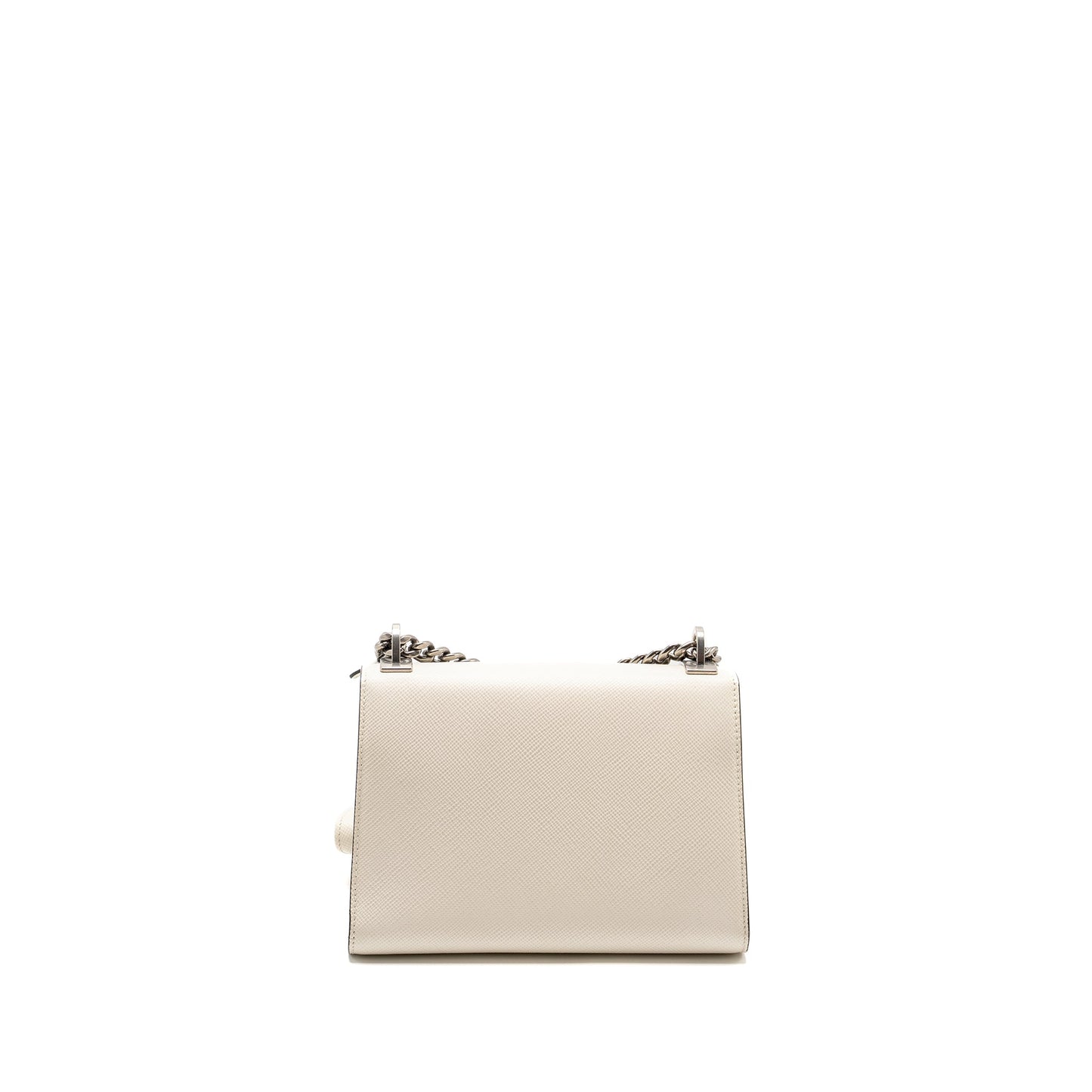 Prada Saffiano Robot Monochrom Crossbody Purse White
