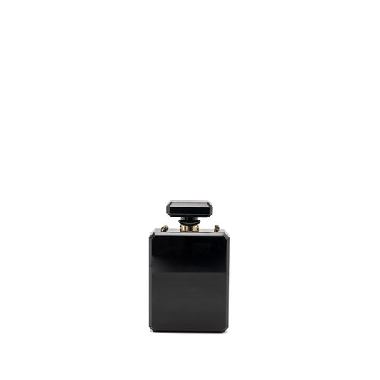 Chanel 17A Perfume Bottle Clutch Evening Bag Black / Bronze L
