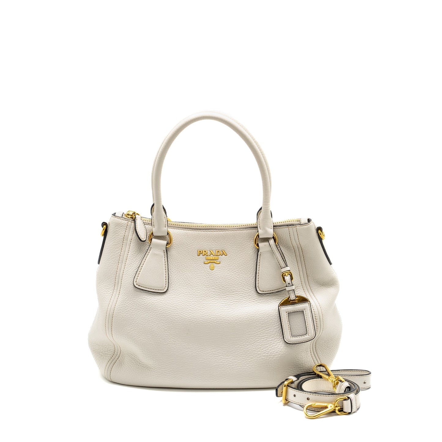 Prada Vitello Daino Purse Leather White