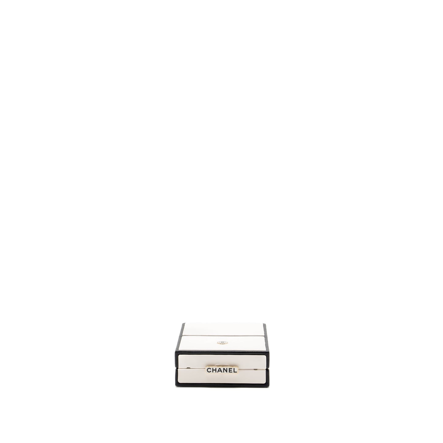 Chanel 21s Perfume Bottle Evening Bag Lambskin Black/White L