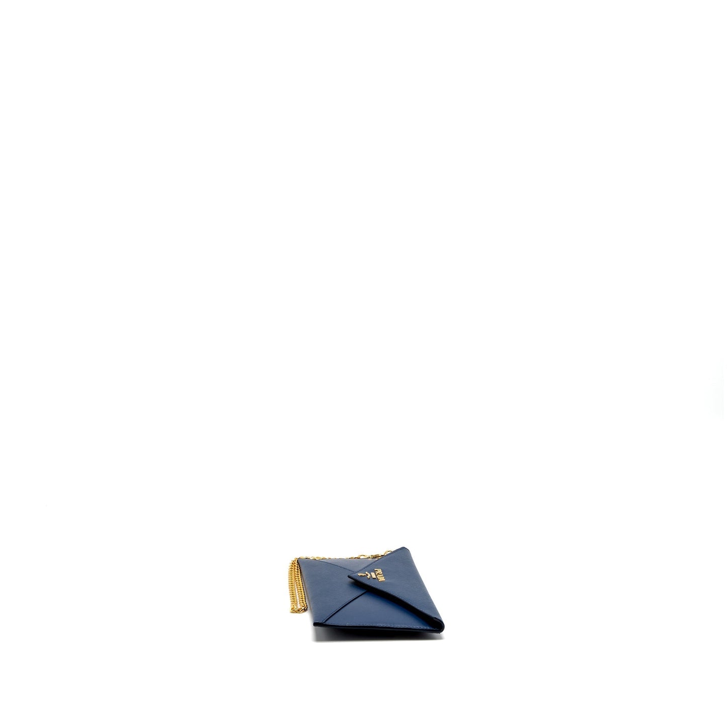 Prada Saffiano Clutch Calfskin Blue