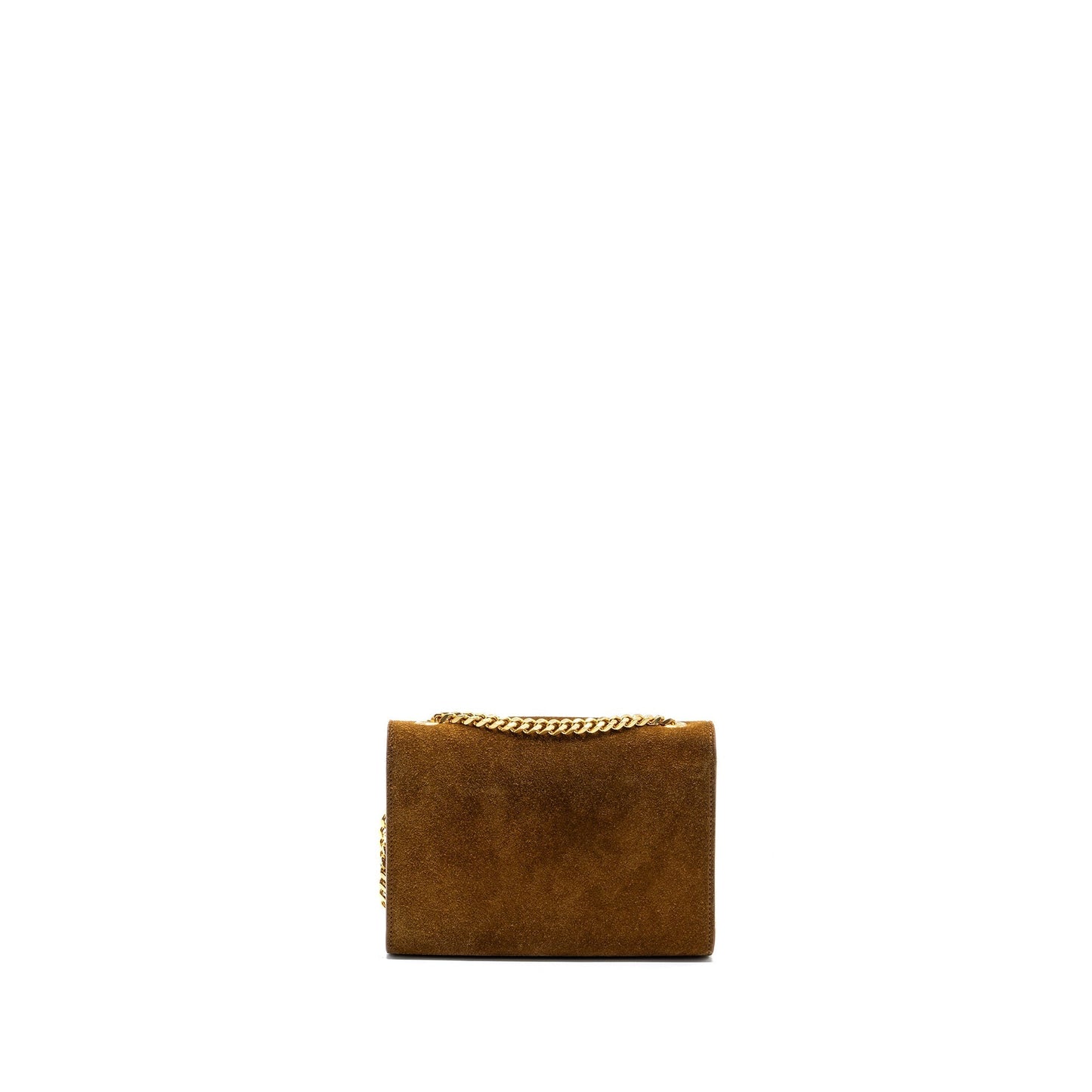 Saint Laurent Kate Chain Wallet with Tassel Suede Brown