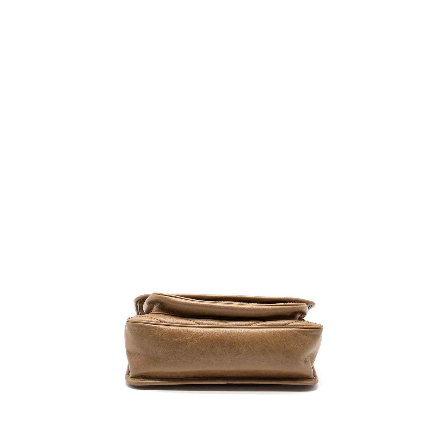 Saint Laurent Medium Niki Purse Crinkled Calfskin Dark Beige Ruthenium Hardware