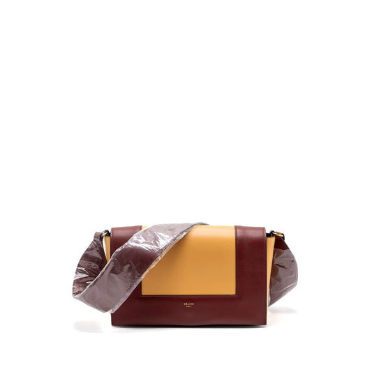 Celine frame Purse calfskin ruby / apricot