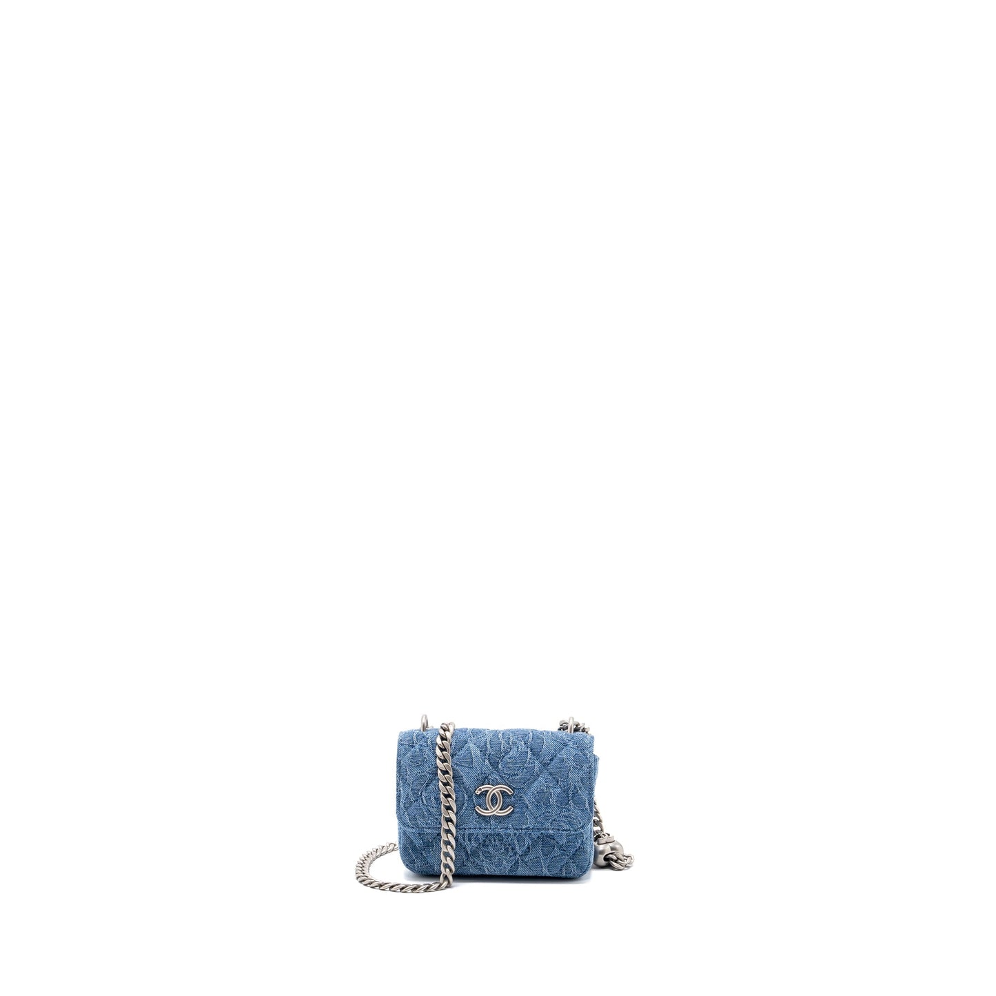 Chanel Coco Love Mini Clutch With Chain Denim Blue (Microchip)