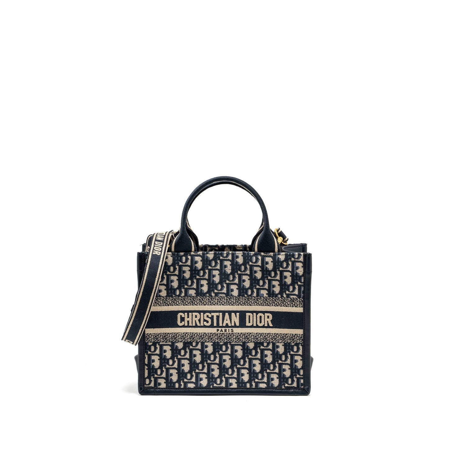 Dior Small Book Tote Blue Oblique Embroidery/Calfskin