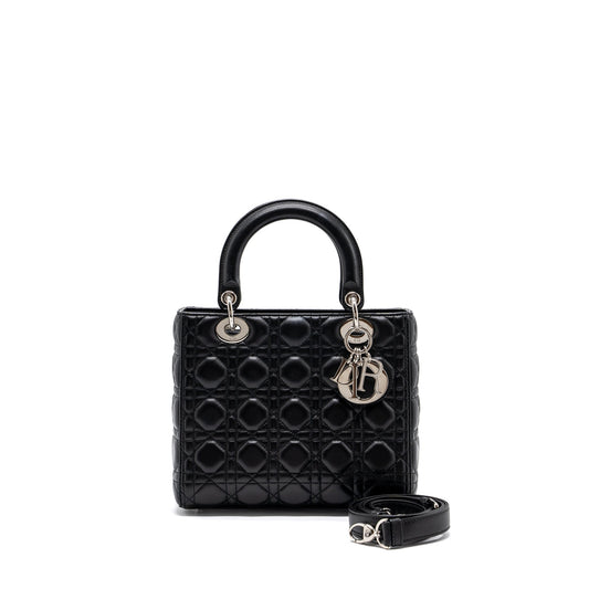 Dior medium lady dior lambskin Black