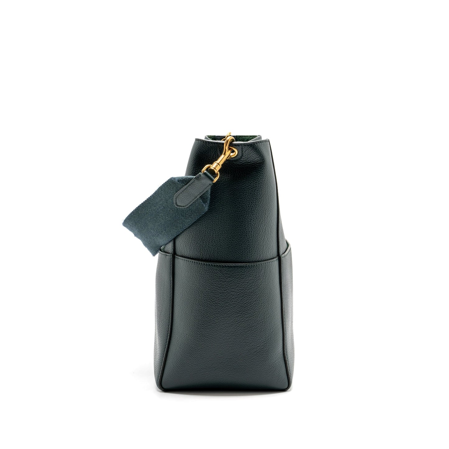 Celine Sangle bucket Purse calfskin dark green
