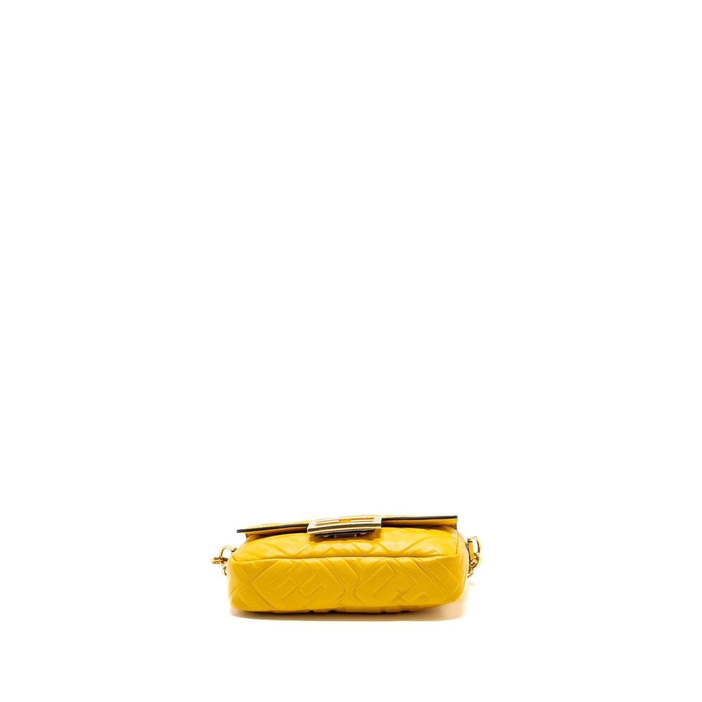 Fendi Mini Baguette Purse Nappa Lambskin Yellow