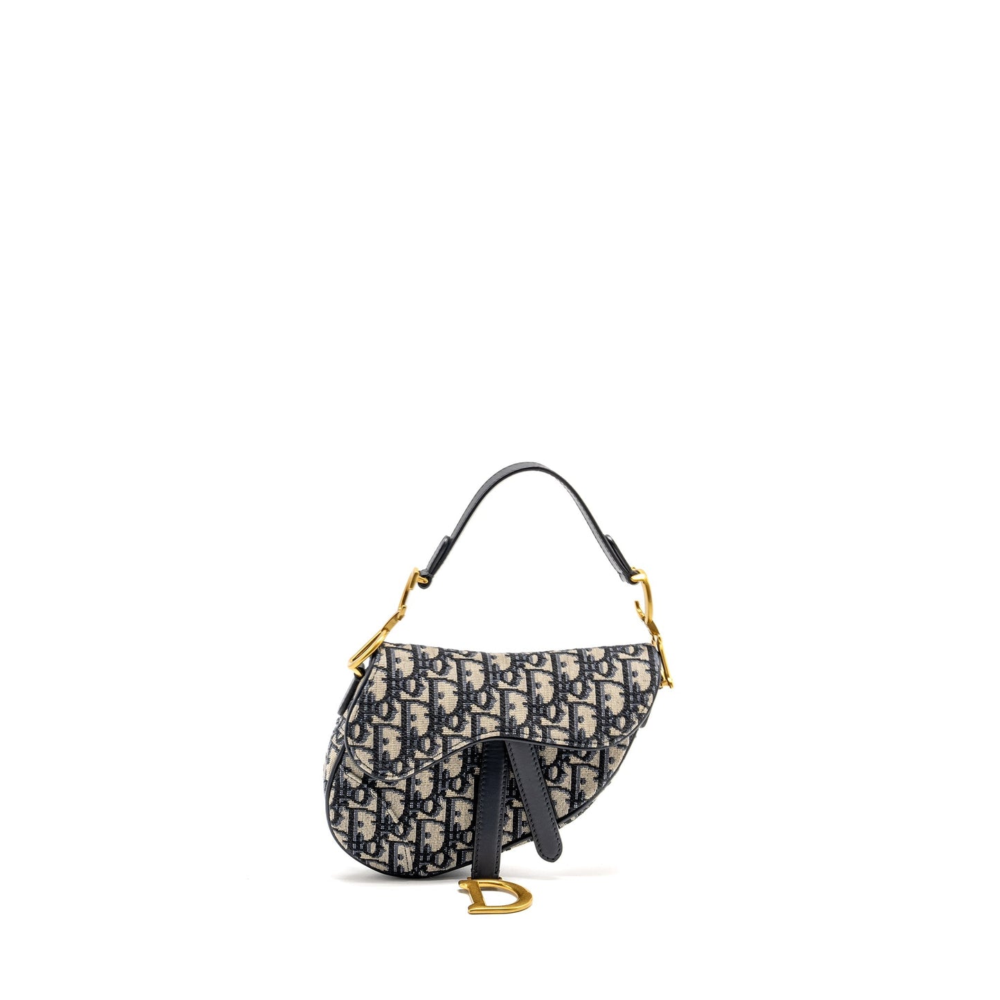 Dior Mini Saddle Purse Oblique Jacquard Blue