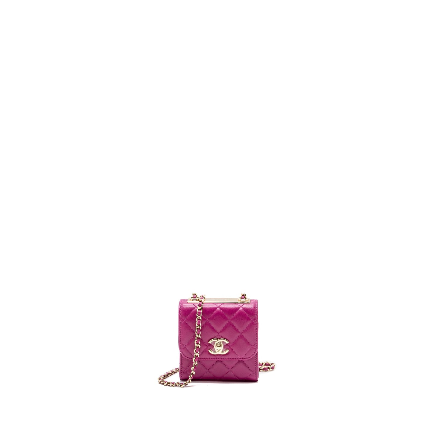 Chanel Mini Trendy CC Clutch Lambskin Pink L