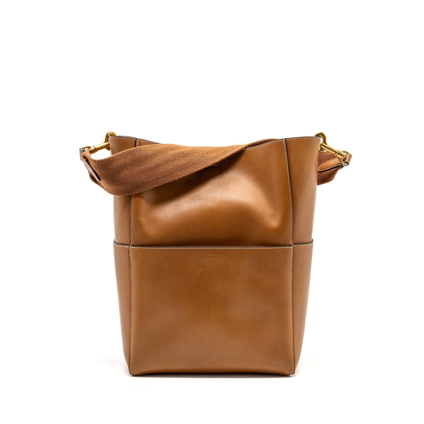 Celine Sangle bucket Purse leather brown
