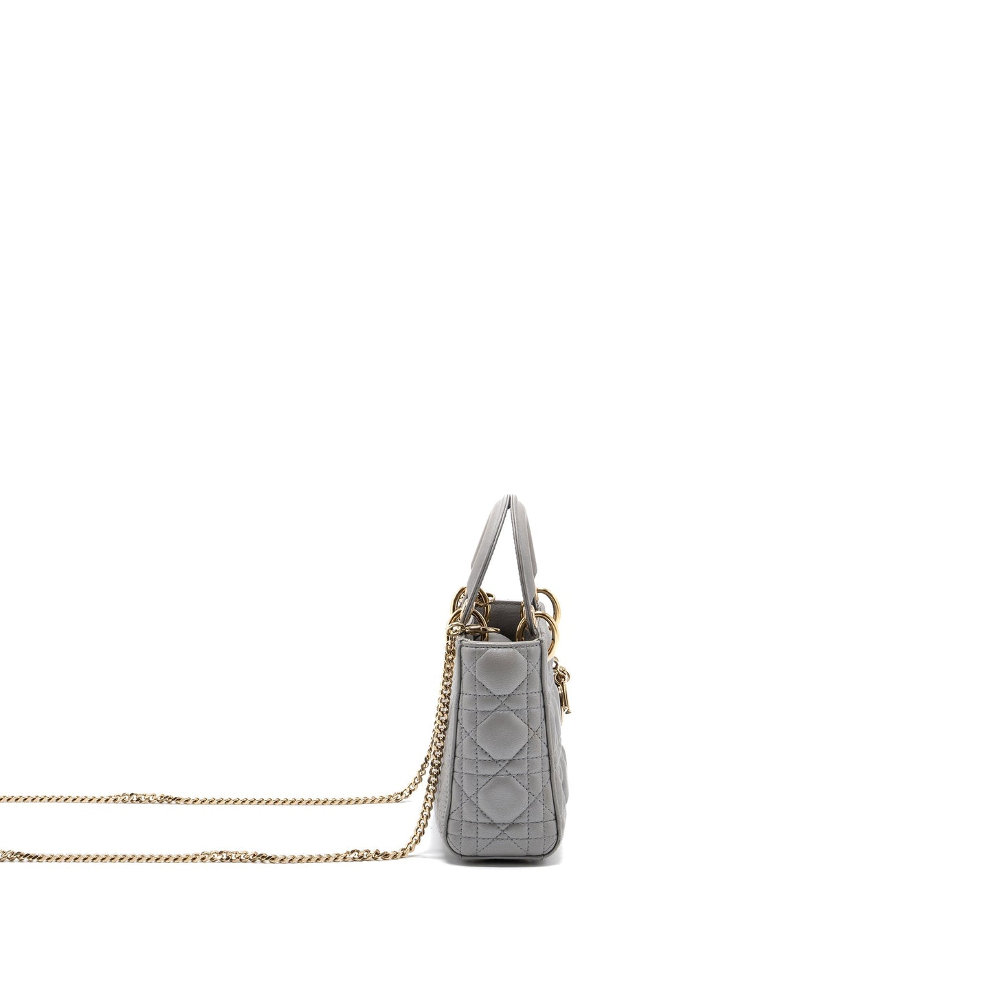 Dior Mini Lady Dior Lambskin Light Grey