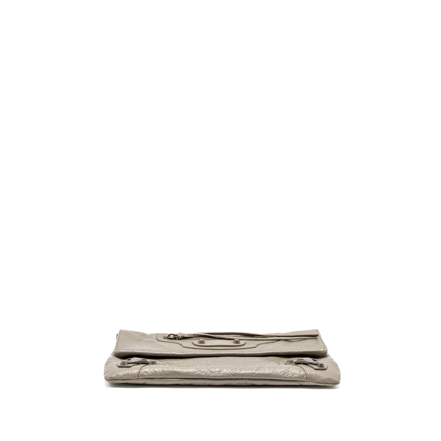 Balenciaga City Fold Clutch/Mini Purse Leather Grey Ruthenium Hardware