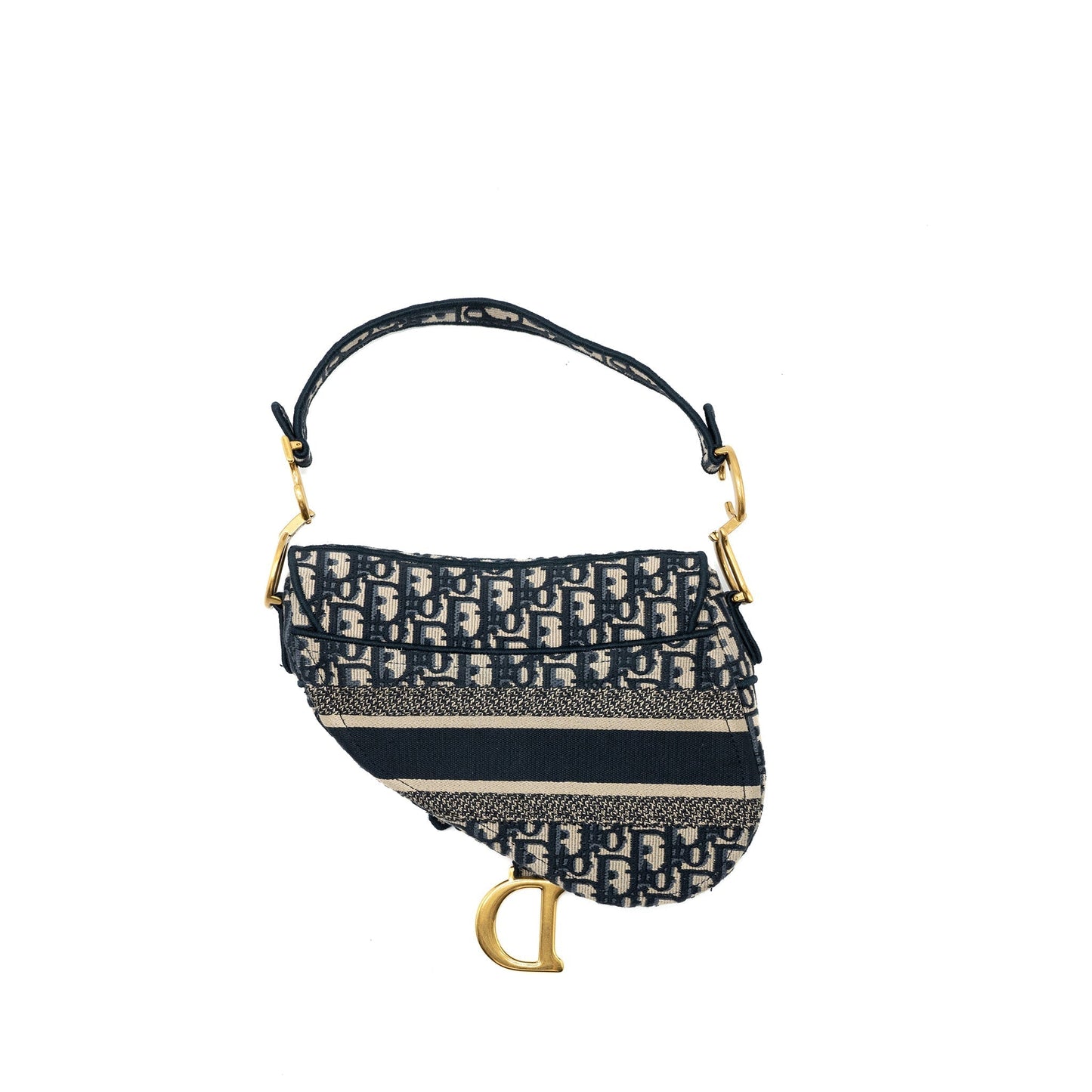 Dior Saddle Purse Blue Oblique Embroidery