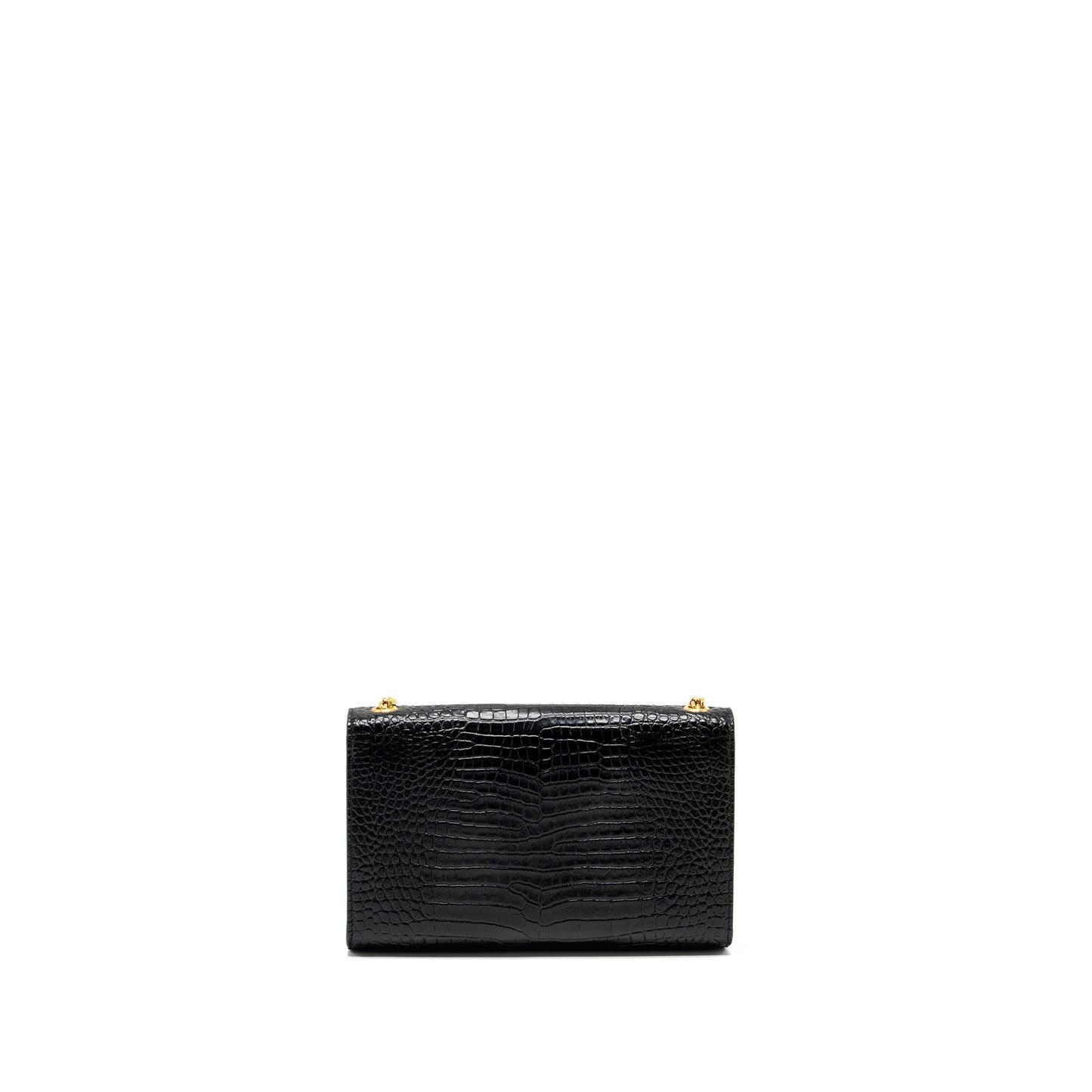 Saint Laurent Kate Purse Tassel Crocodile-Embossed black