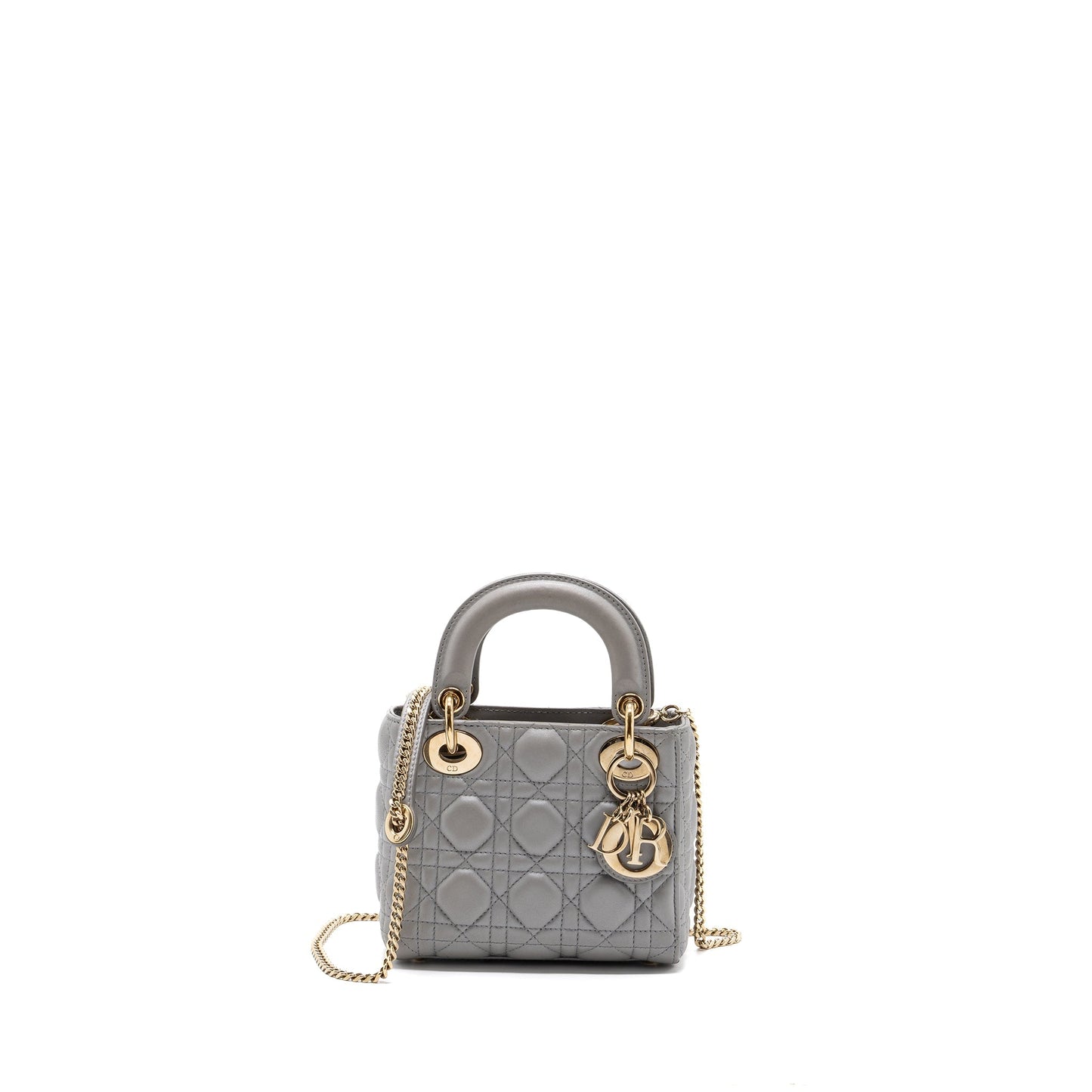 Dior Mini Lady Dior Lambskin Light Grey
