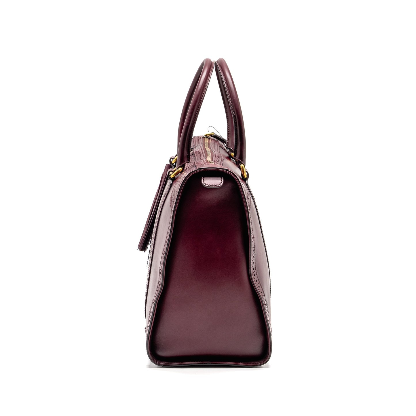Gucci   Duilio Brogue Boston Bag Calfskin Burgundy
