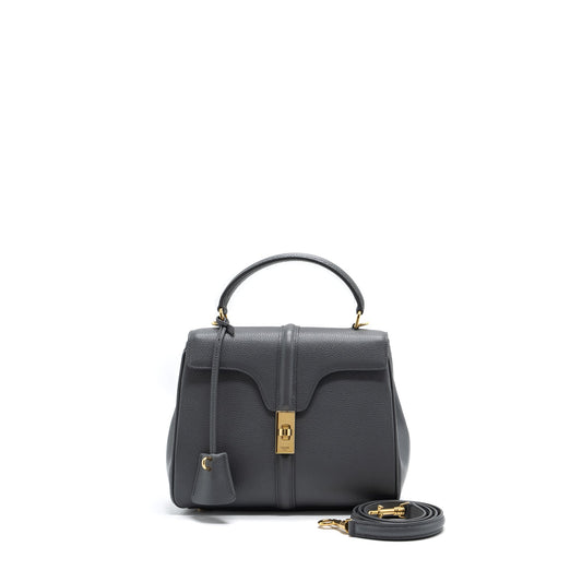 Celine Small 16 Purse Grained Calfskin Grey