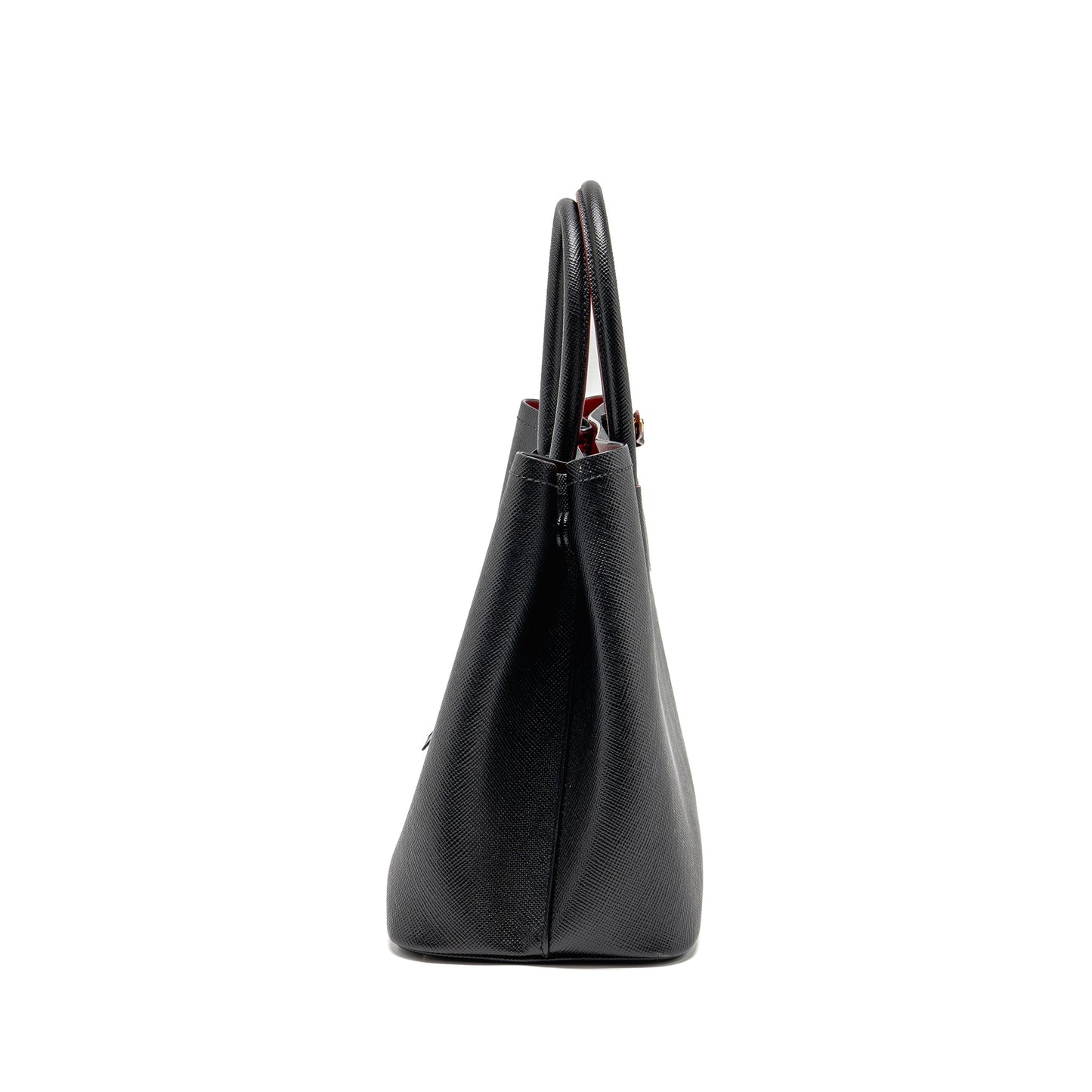 Prada double Purse Saffiano calfskin black