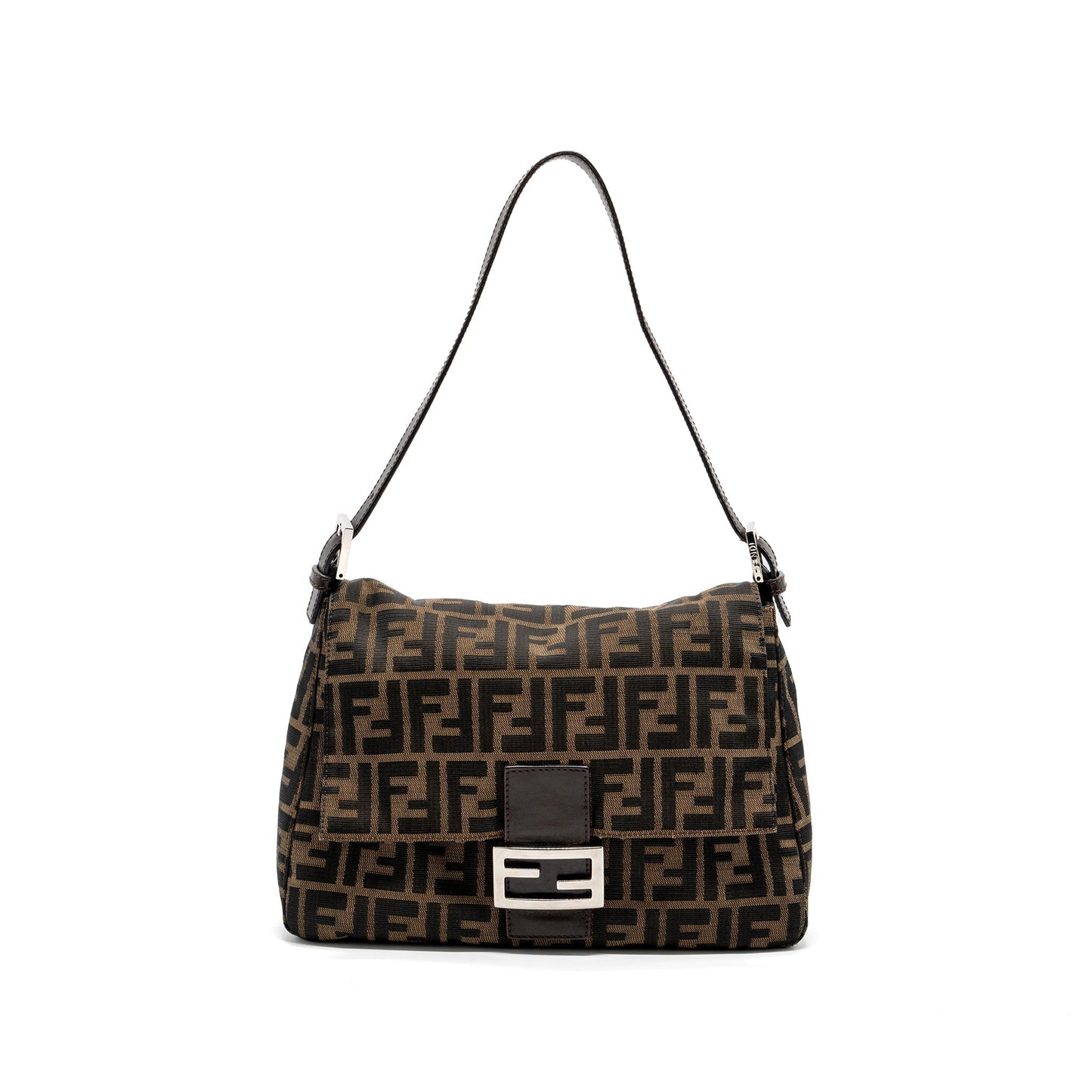 Fendi Vintage Mini Purse Jacquard Canvas Brown