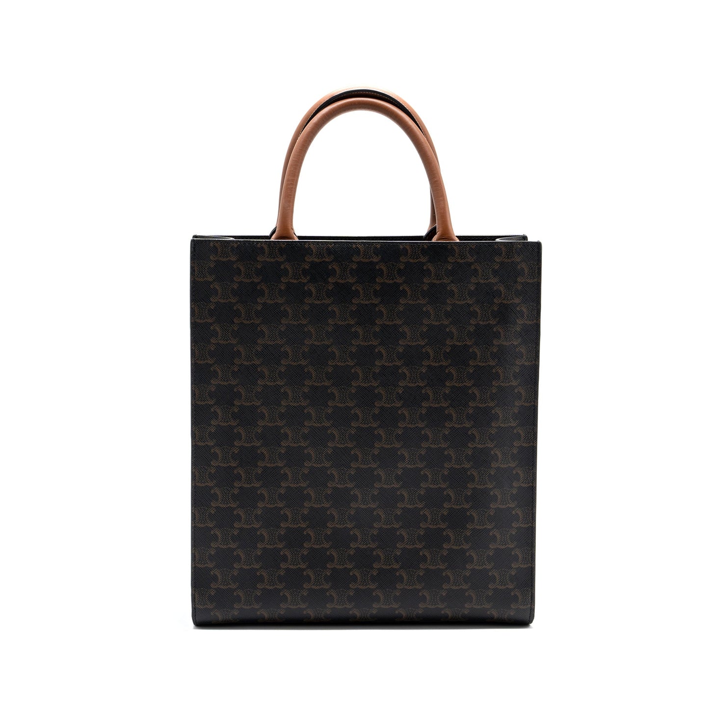 Celine small cabas vertical triomphe canvas / calfskin tan