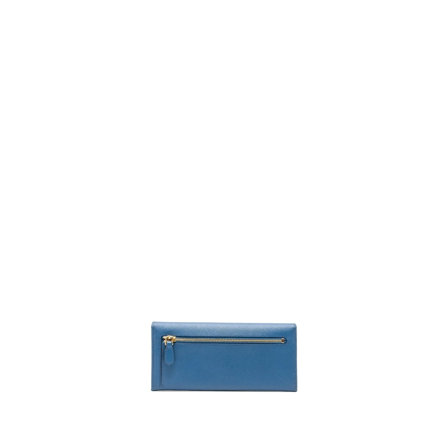 Prada Saffiano Long Wallet Calfskin Blue