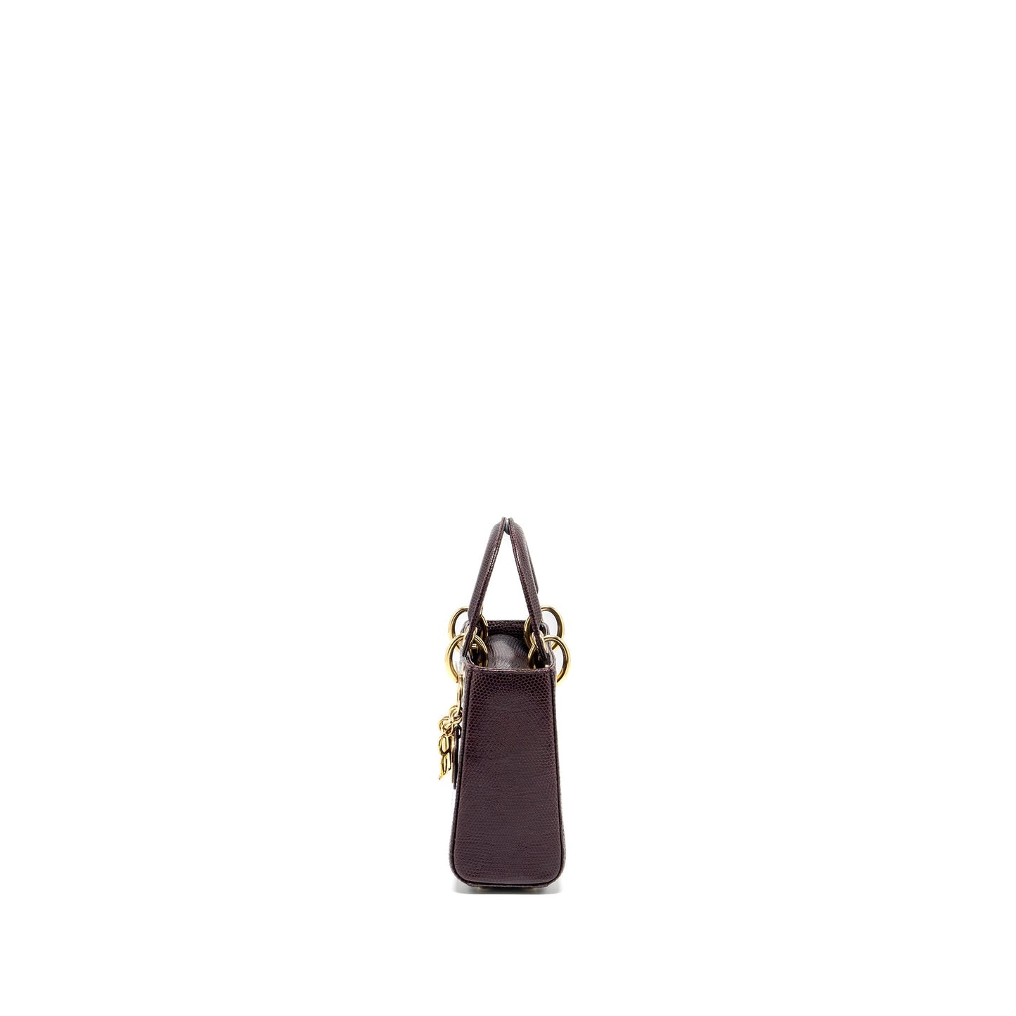 Mini Lady Dior Lizard Burgundy
