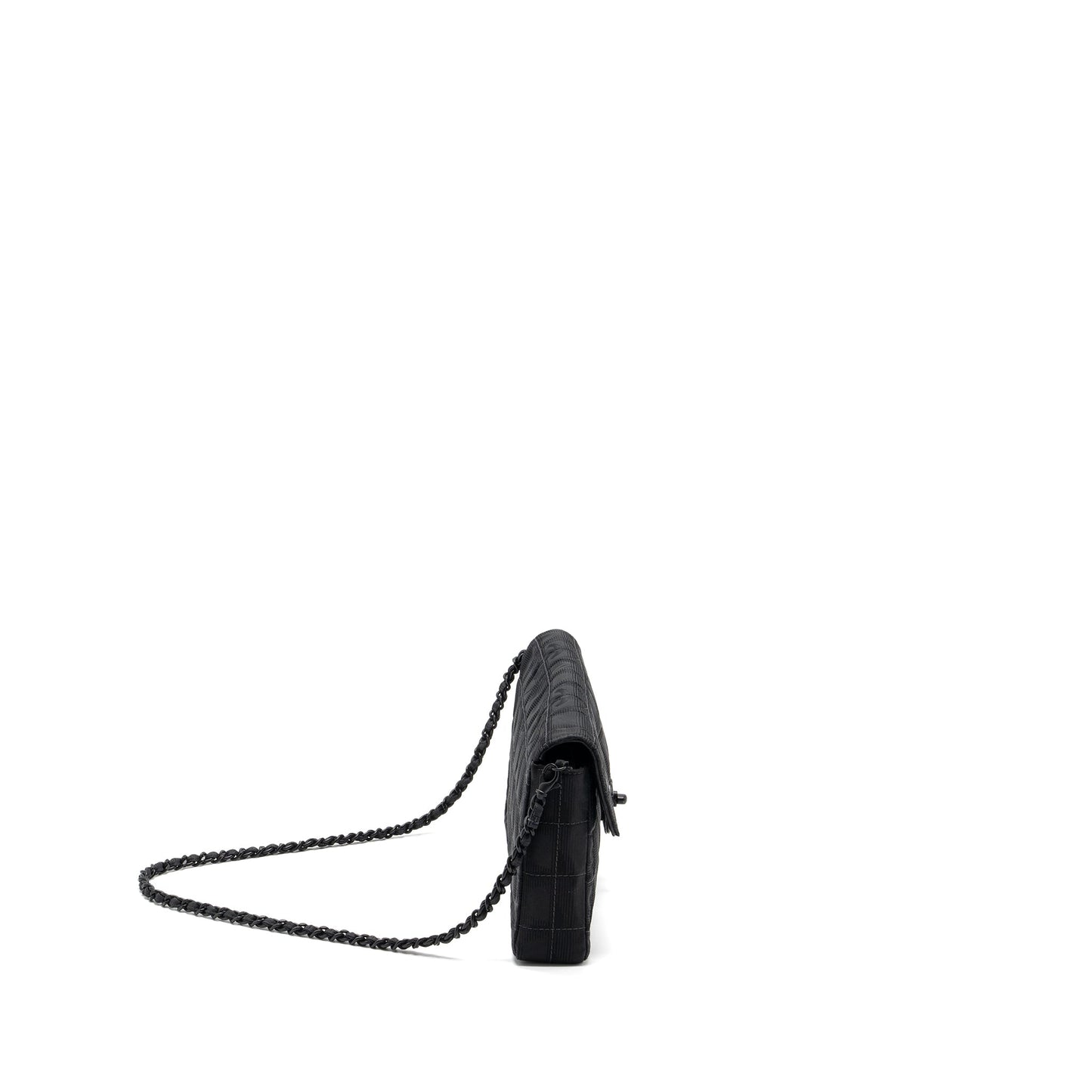 Chanel  Flap Bag Fabric Black With Black Hardware