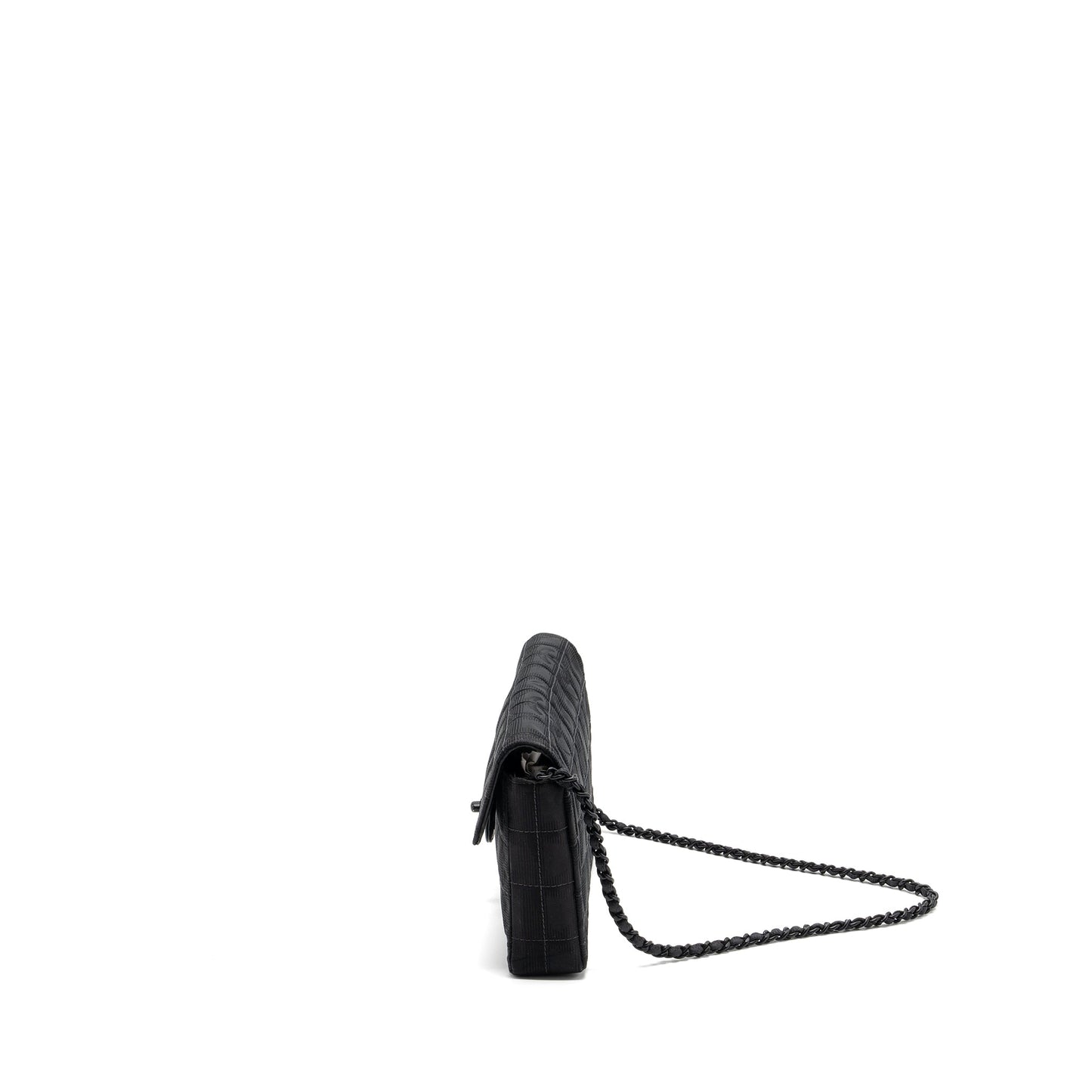 Chanel  Flap Bag Fabric Black With Black Hardware