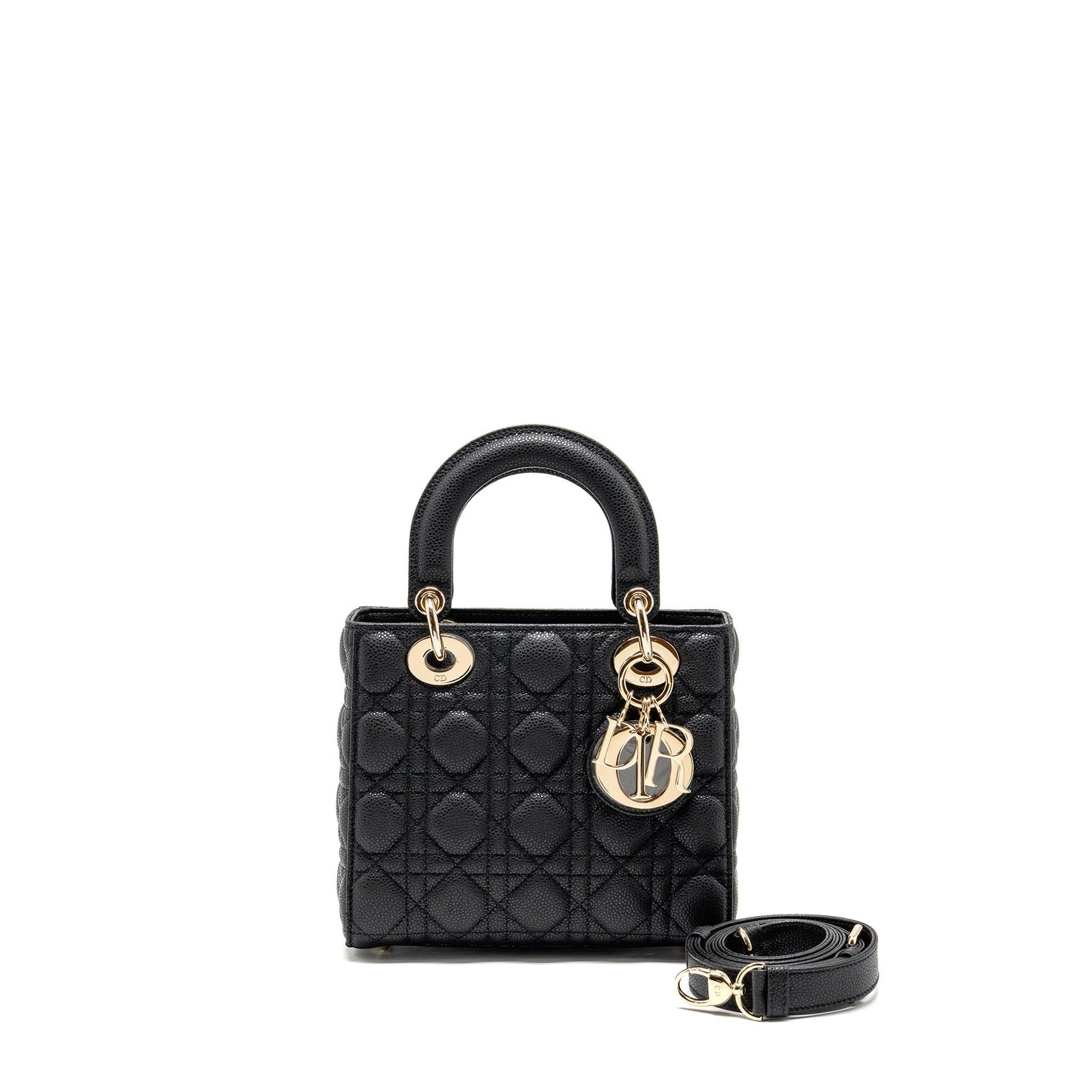 Dior Small Lady Dior Purse Grained Cannage Calfskin Black