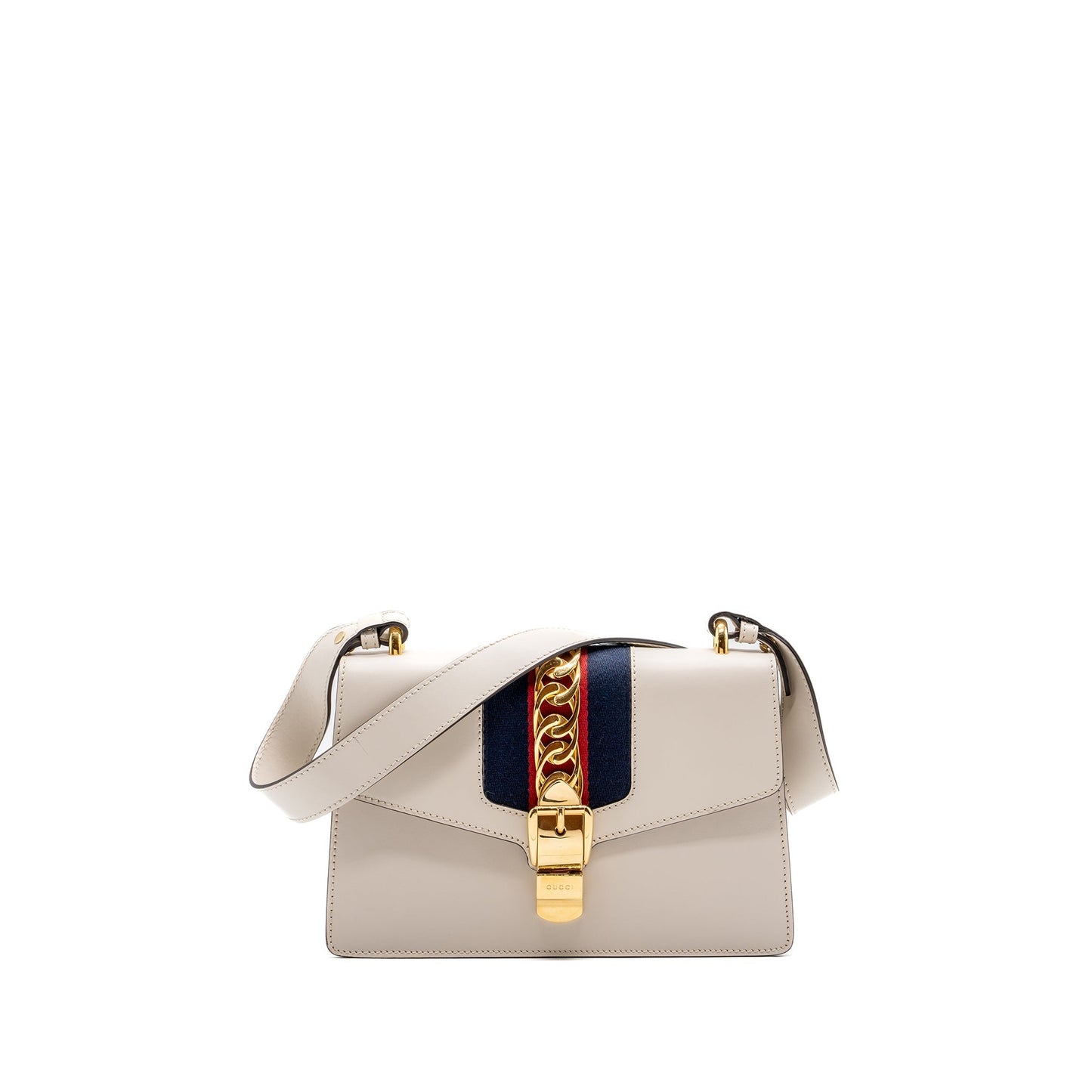 Gucci Sylvie Shoulder Bag Calfskin White