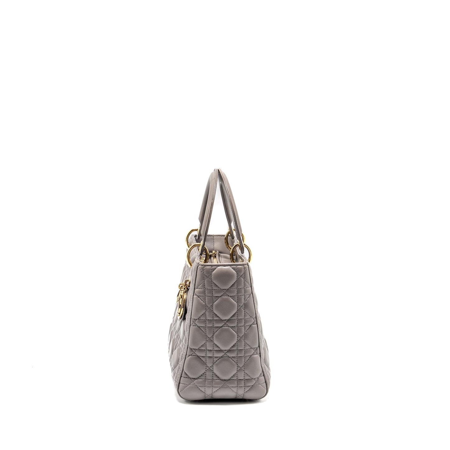 Medium Lady Dior Lambskin Grey