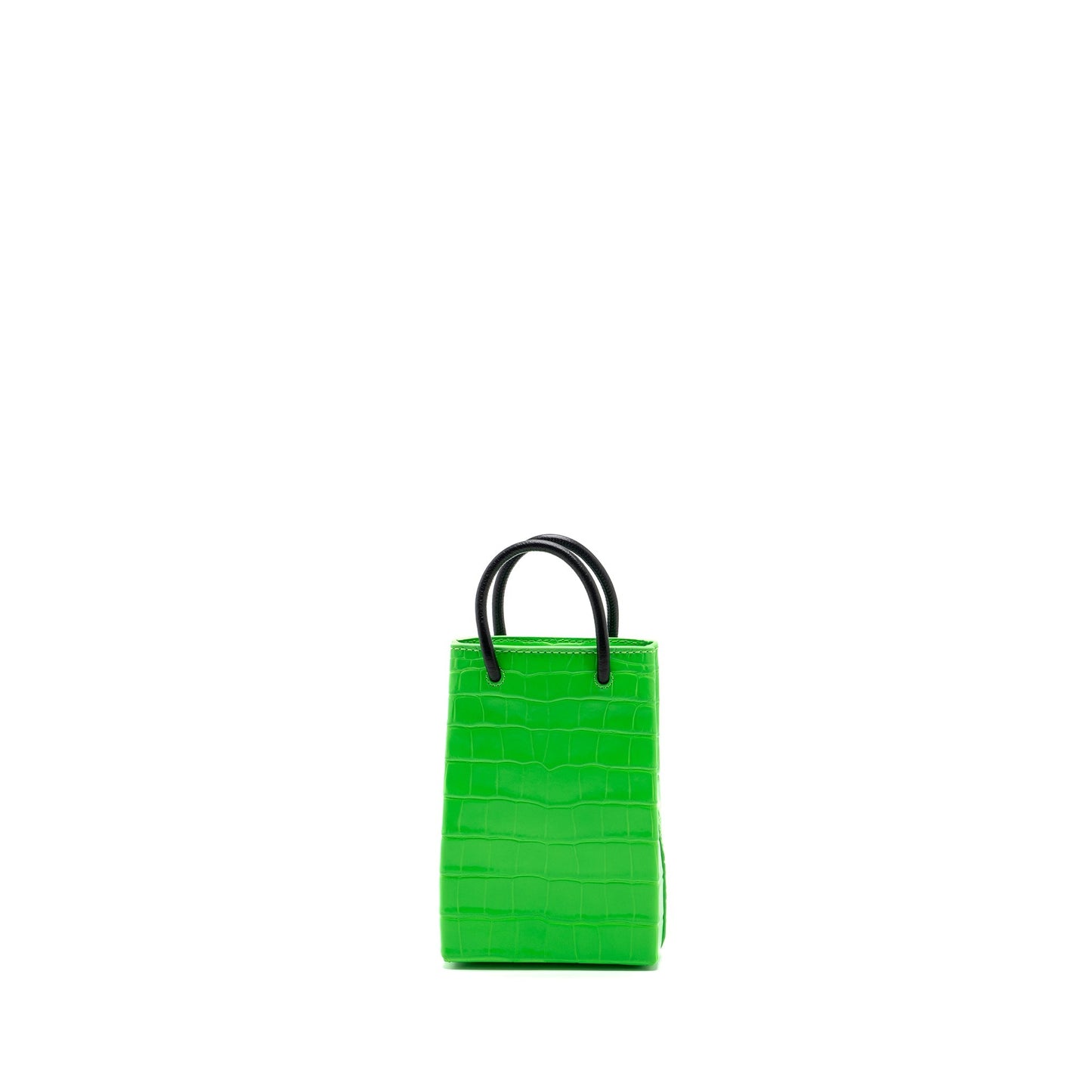 Balenciaga Shopping iPhone holder Crocodile-Embossed leather Green/Black