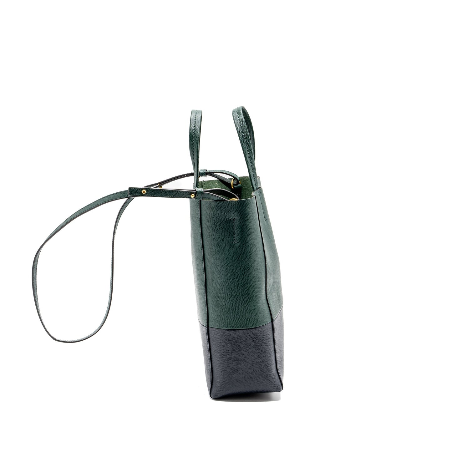 Luxury CELINE vertical cabas calfskin green / navy