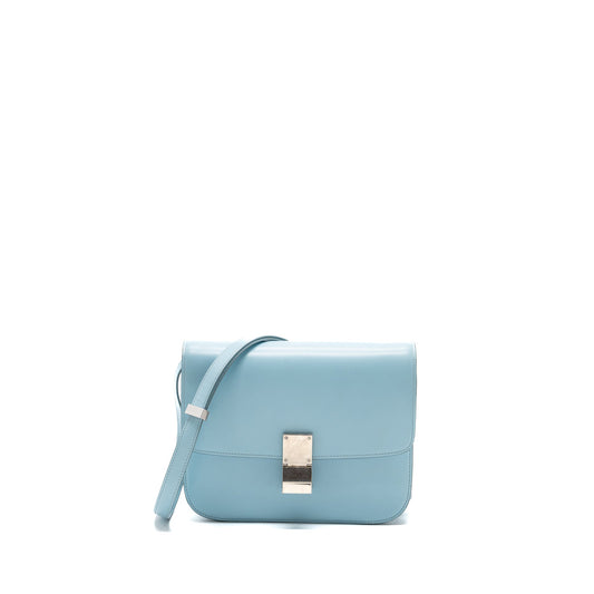 Celine medium classic box Purse calfskin light blue