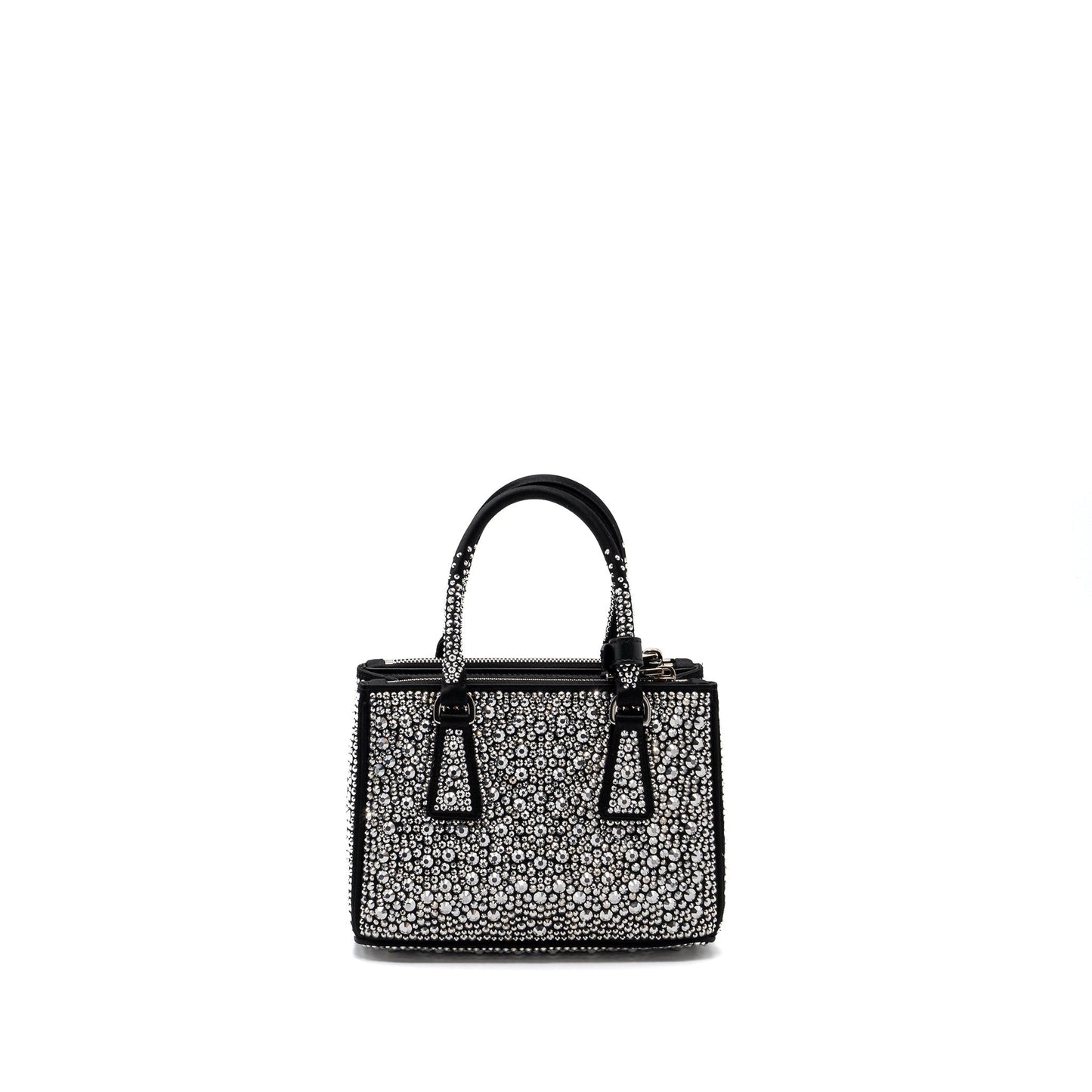 Prada Galleria Satin Mini Purse With Crystal Black