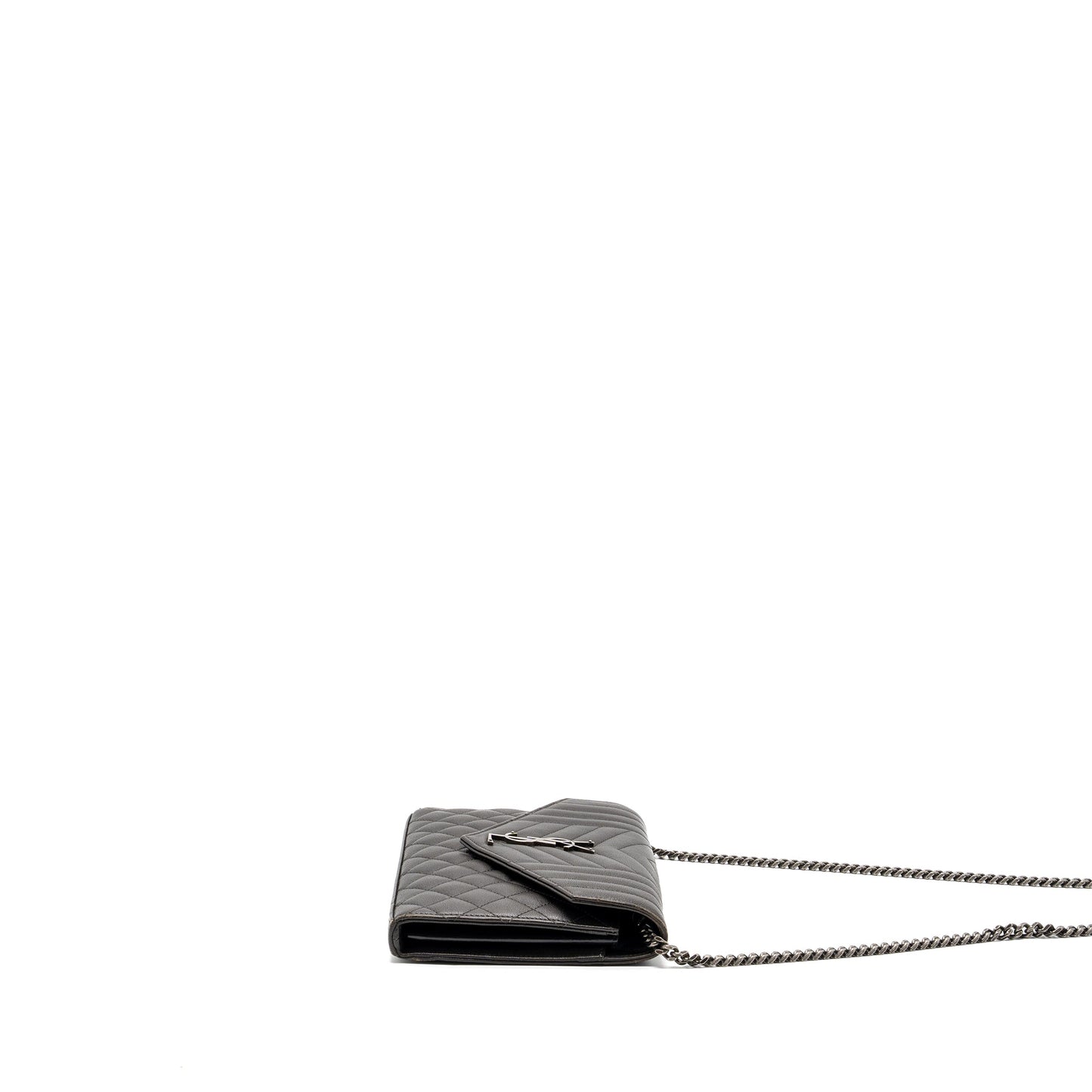 Saint Laurent/ Envelop Chain Purse Calfskin Dark Grey
