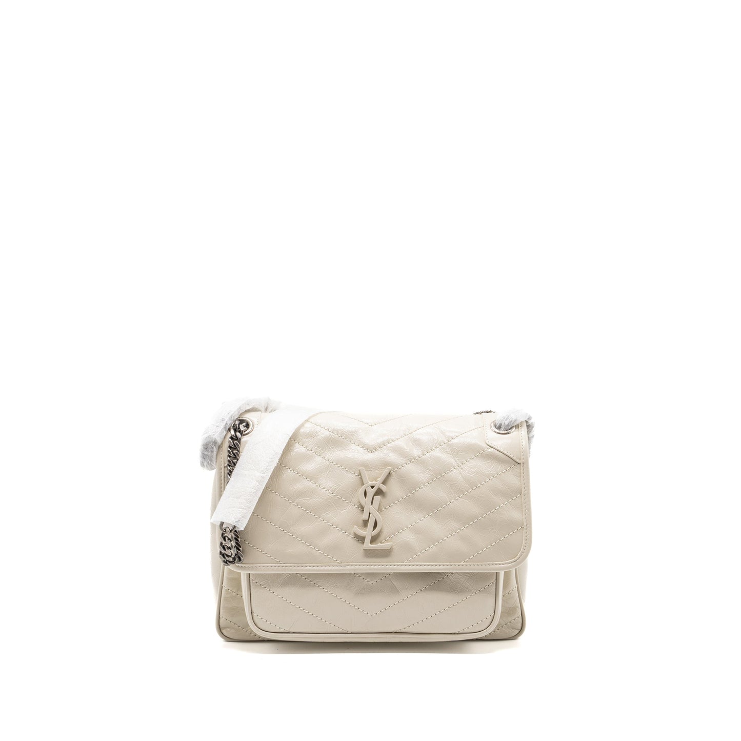 Saint laurent medium Niki calfskin blanc