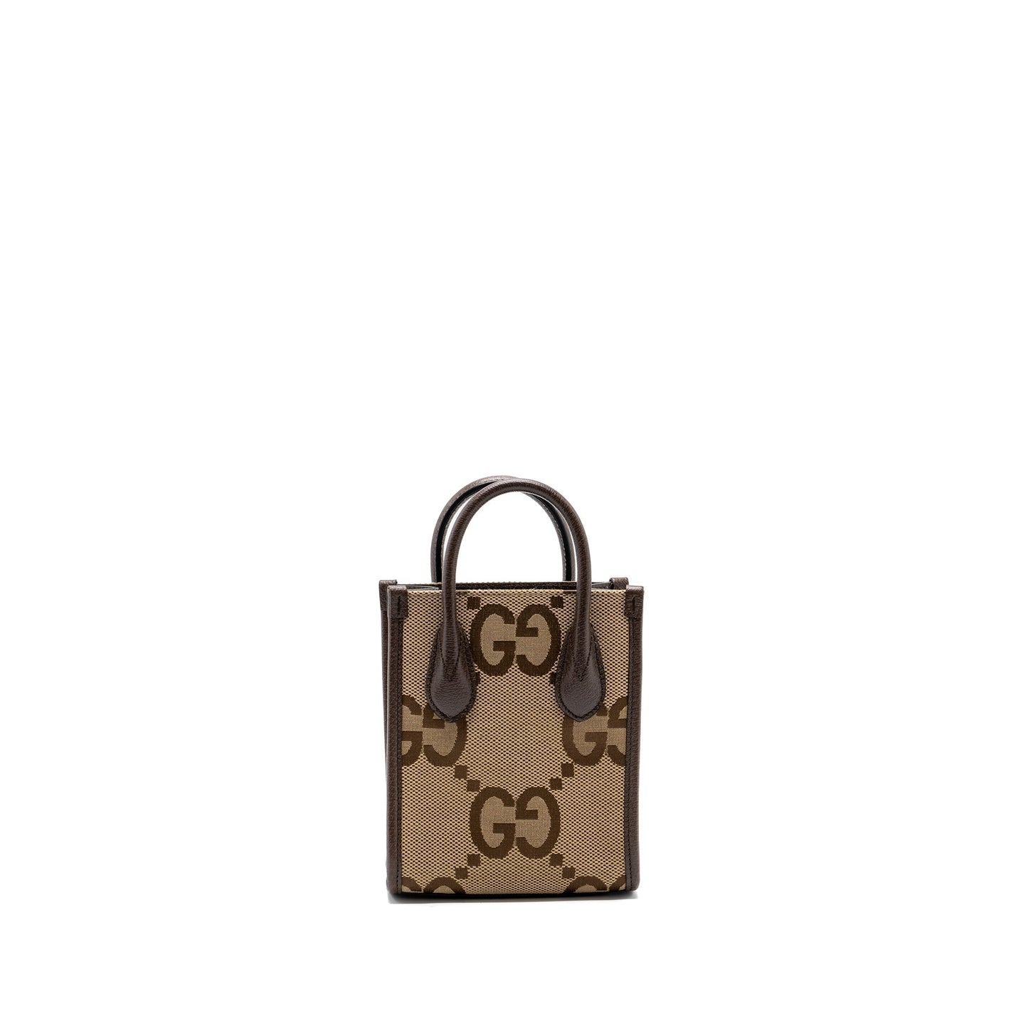 Gucci MINI JUMBO GG TOTE BAG CANVAS / LEATHER CAMEL / EBONY