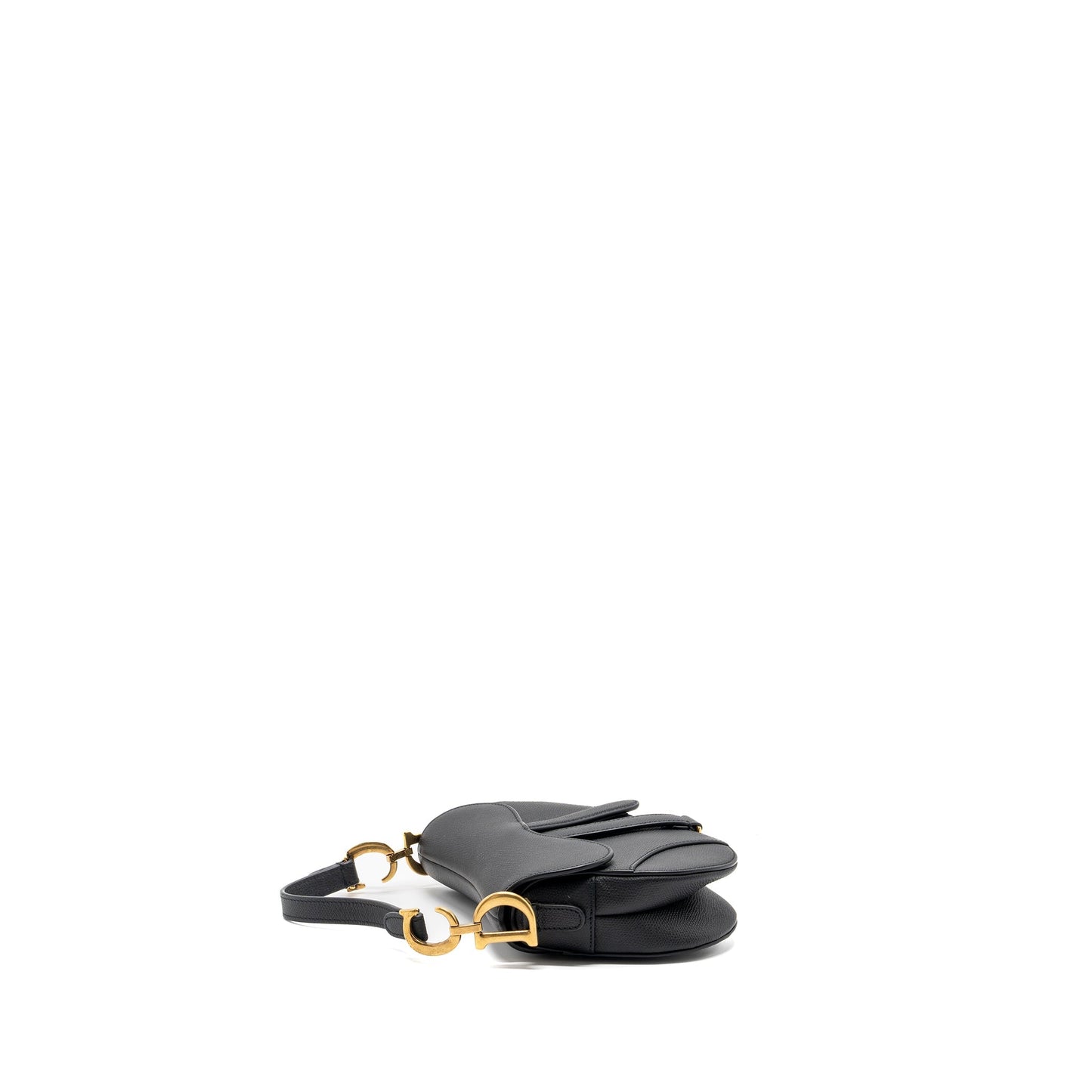 Dior Mini Saddle Purse Calfskin Black With An Extra Dior Strap