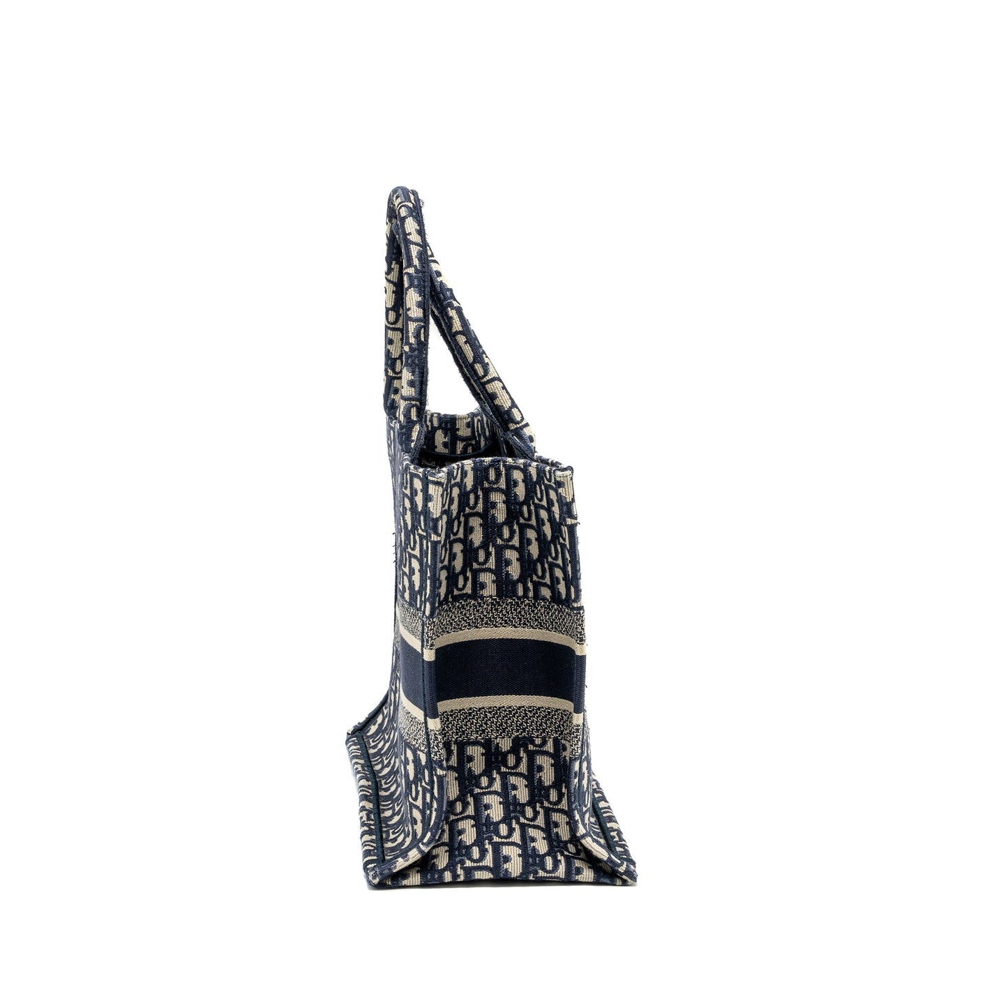 Medium Book Tote Blue Dior Oblique Embroidery