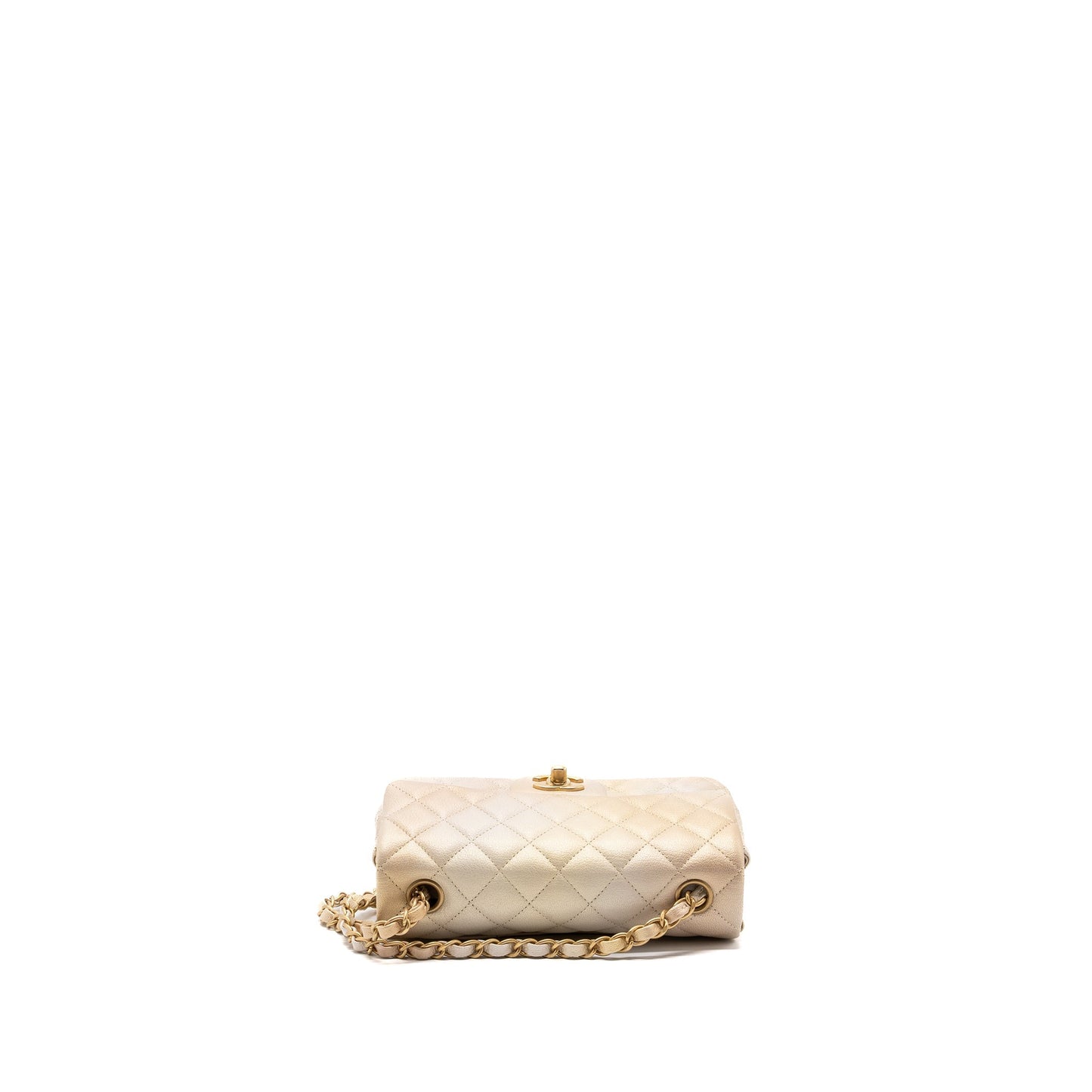 Chanel 22C mini Rectangular Flap Bag Goatskin Ombré Beige Brushed  (microchip)