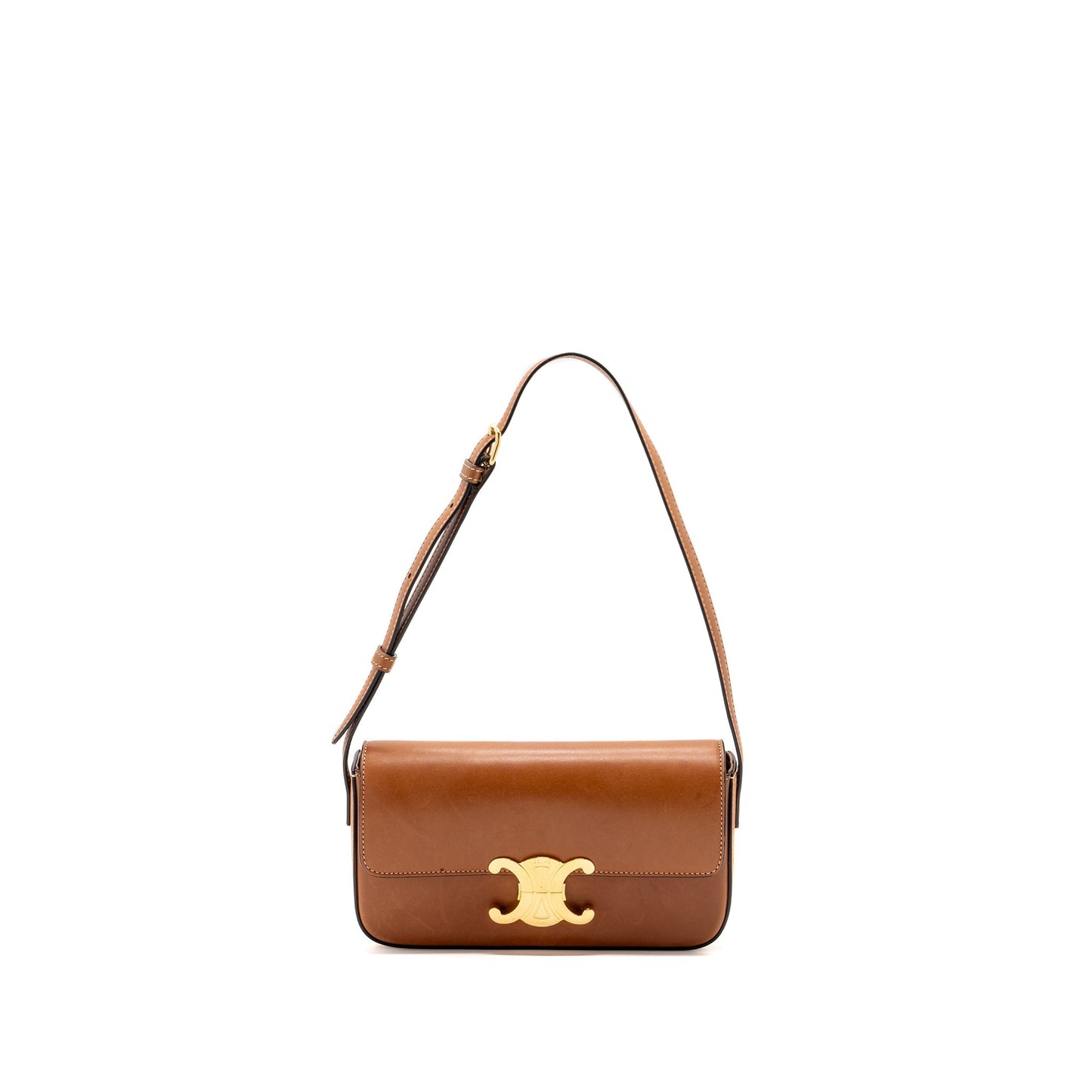 Celine Triomphe Mini Purse Calfskin Tan